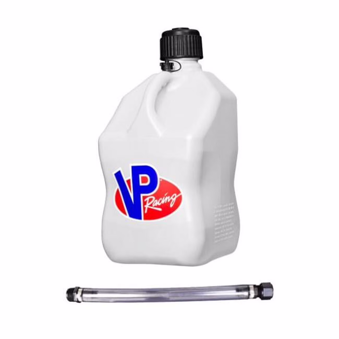 VP Fuel Containers VPF3520-CA 5.5 gal Square Motorsports Jug with Hose, White
