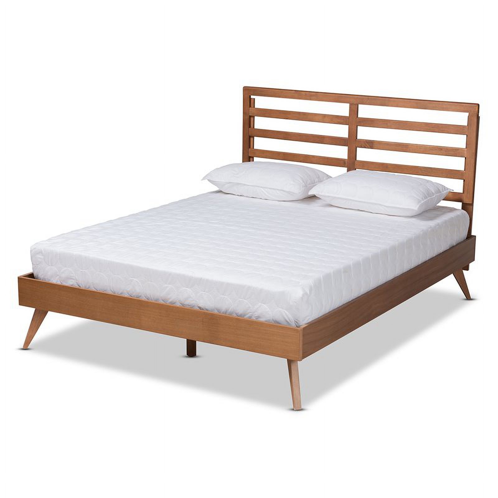 Bowery Hill Modern Walnut Finished Wood Queen Size Platform Bed
