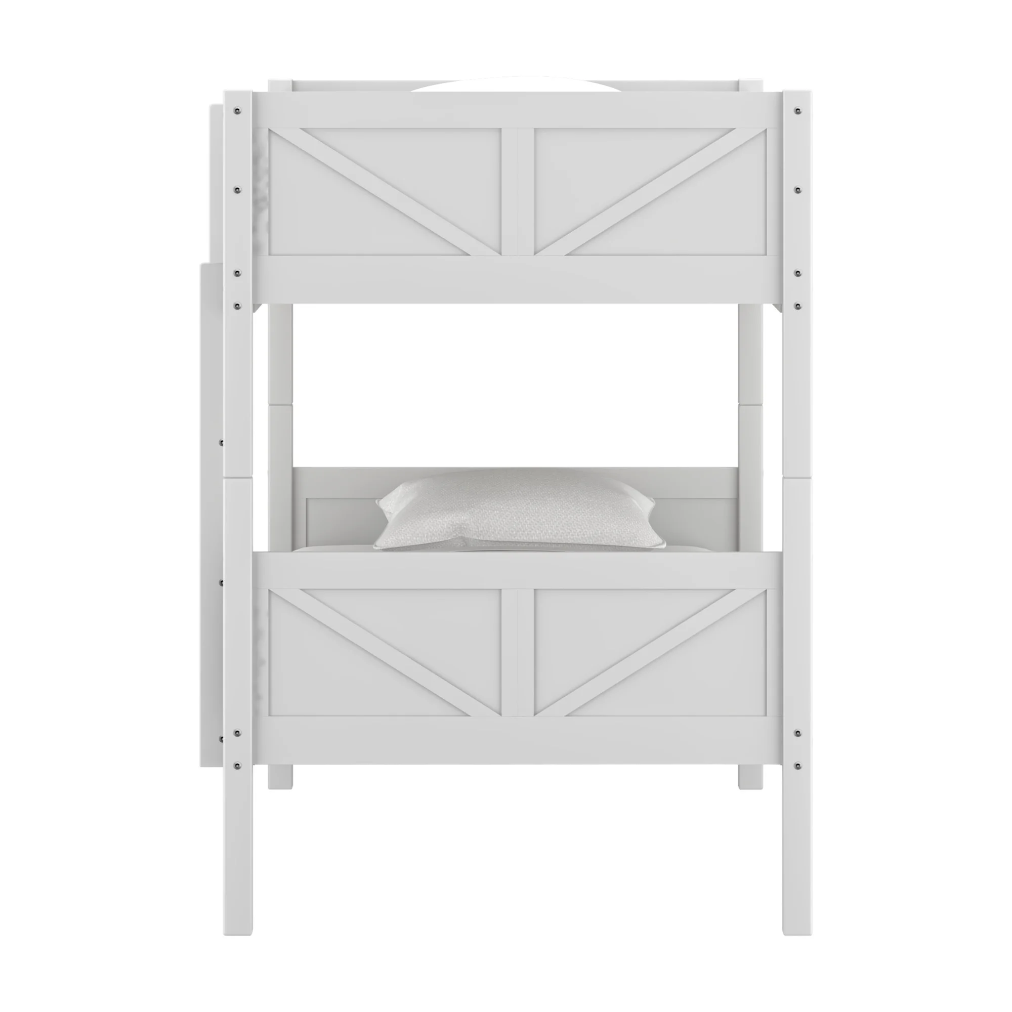 Rae Wood Twin over Twin Bunk Bed, White, by Hillsdale Living Essentials