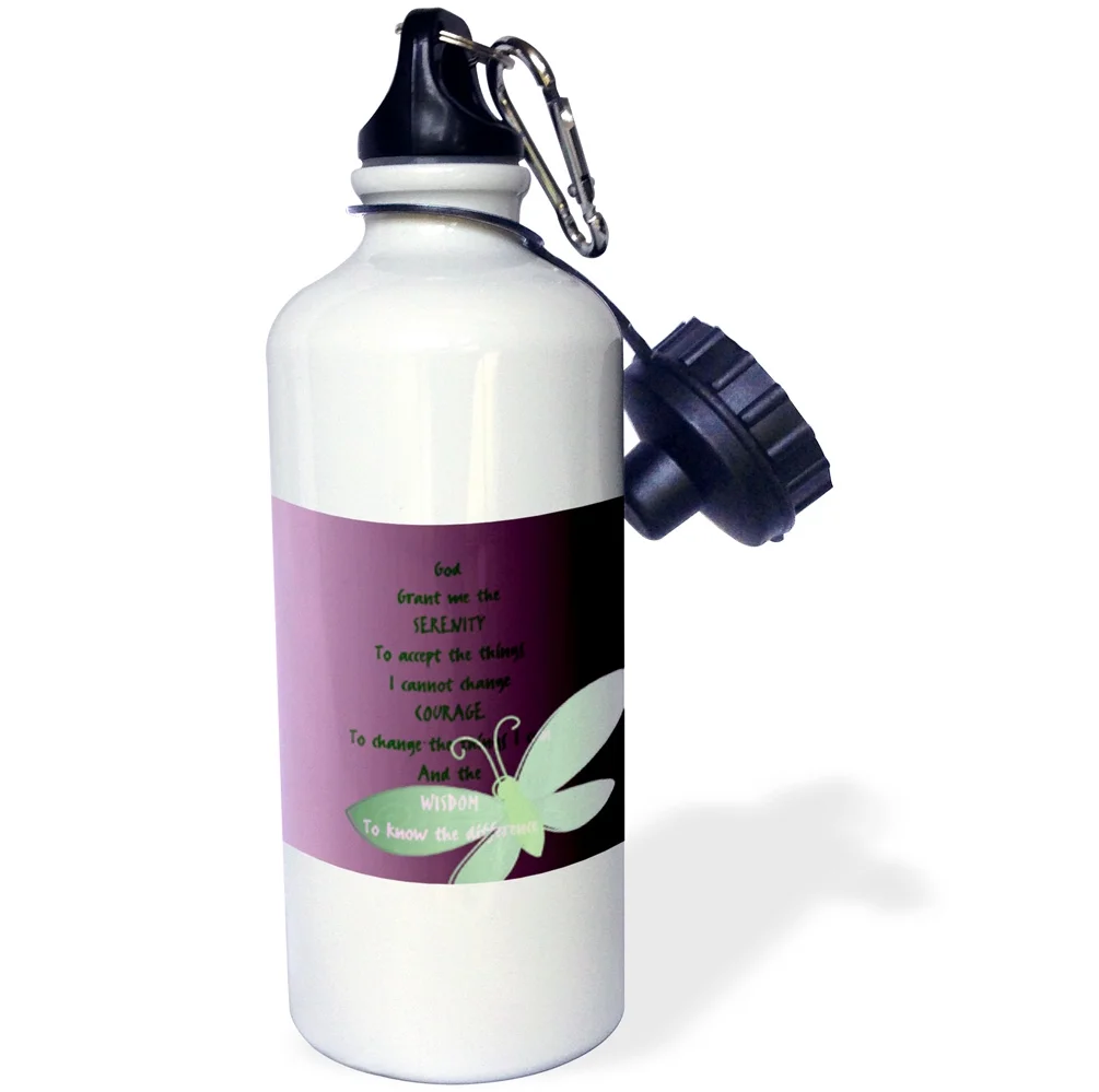 Serenity Prayer- Butterfly Purple Art 21 oz Sports Water Bottle wb-47246-1