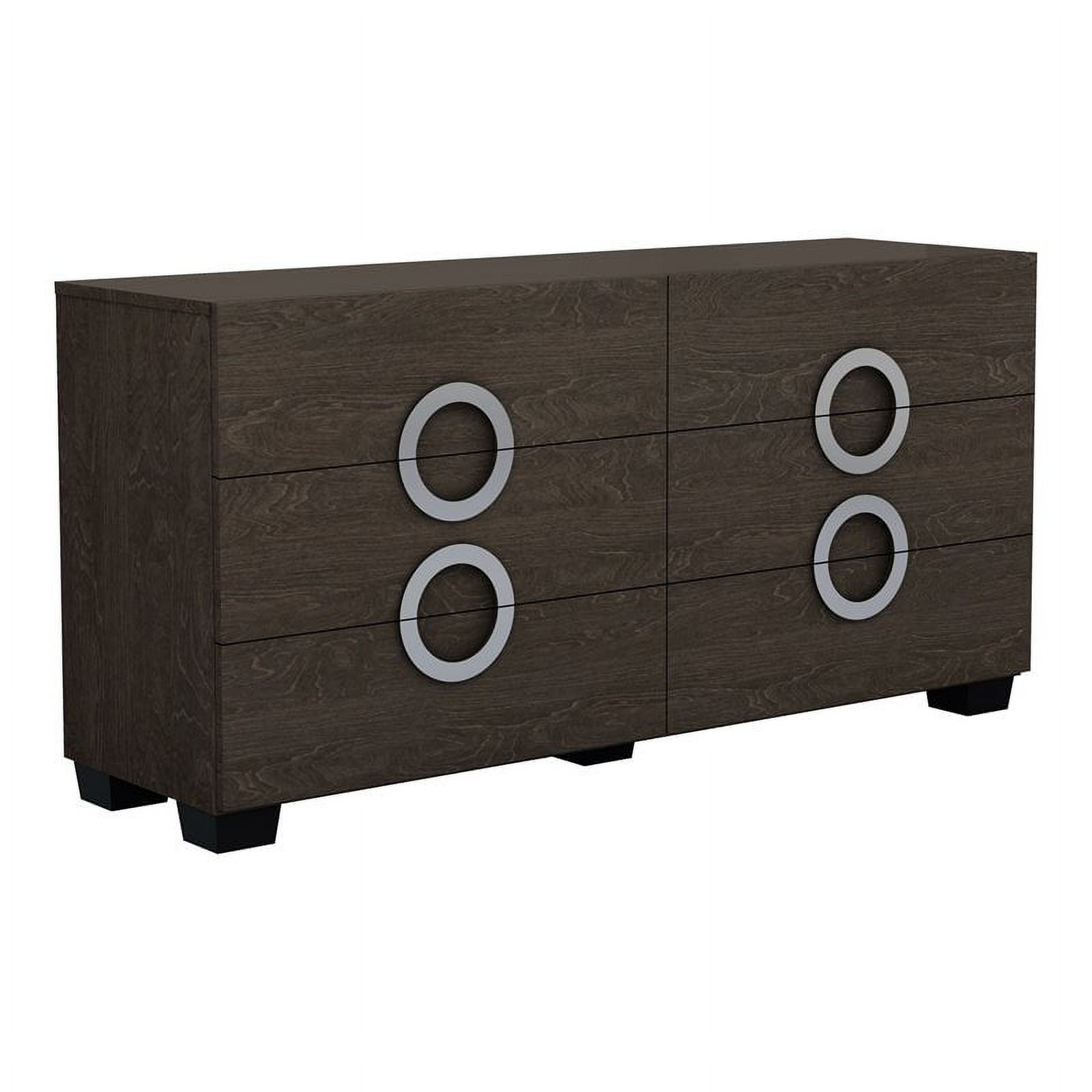 Titan Furnishings Rita Modern Lacquer Wood Dresser in Gloss Gray Ash