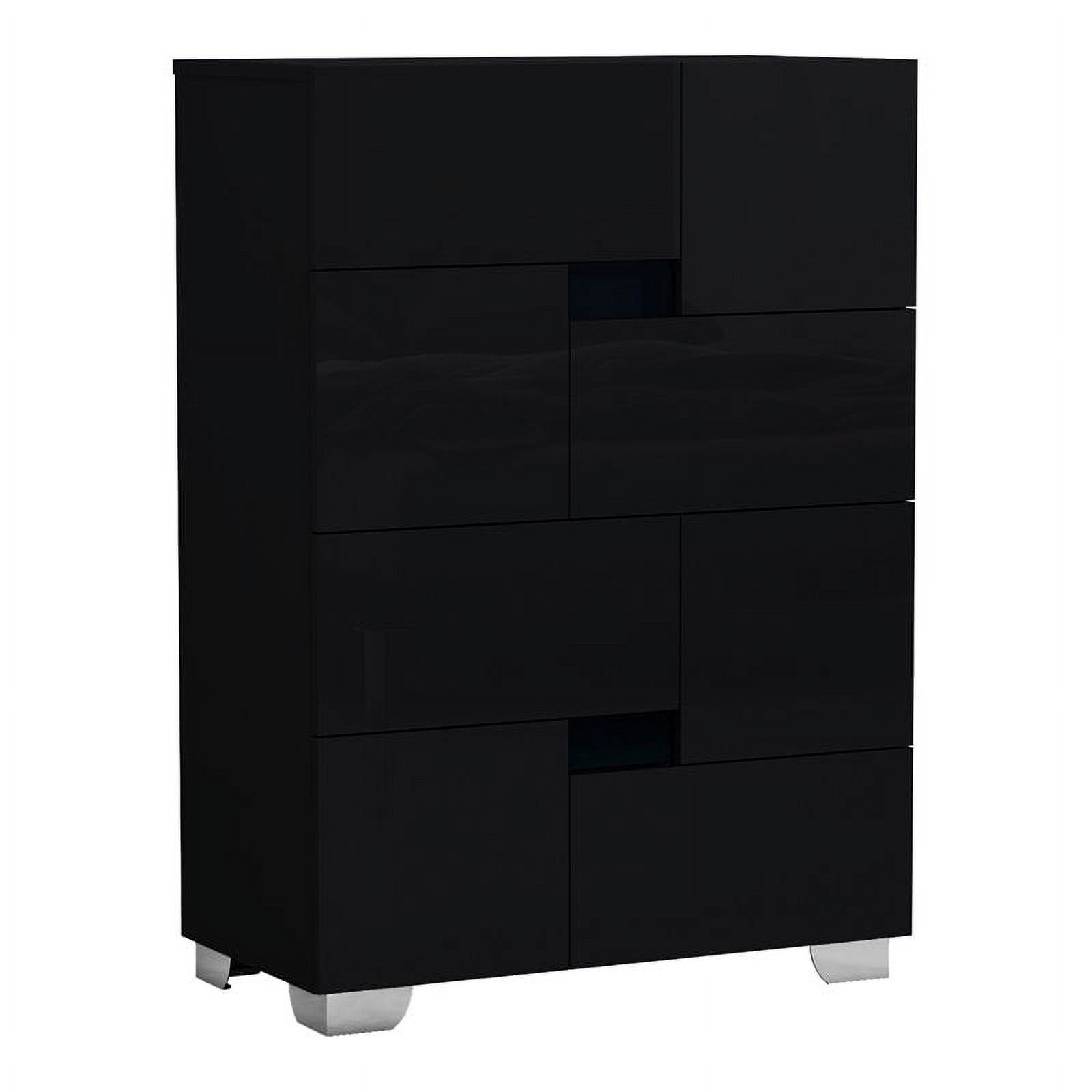 Titan Furnishings Waldorf Modern Lacquer Wood Chest in Black