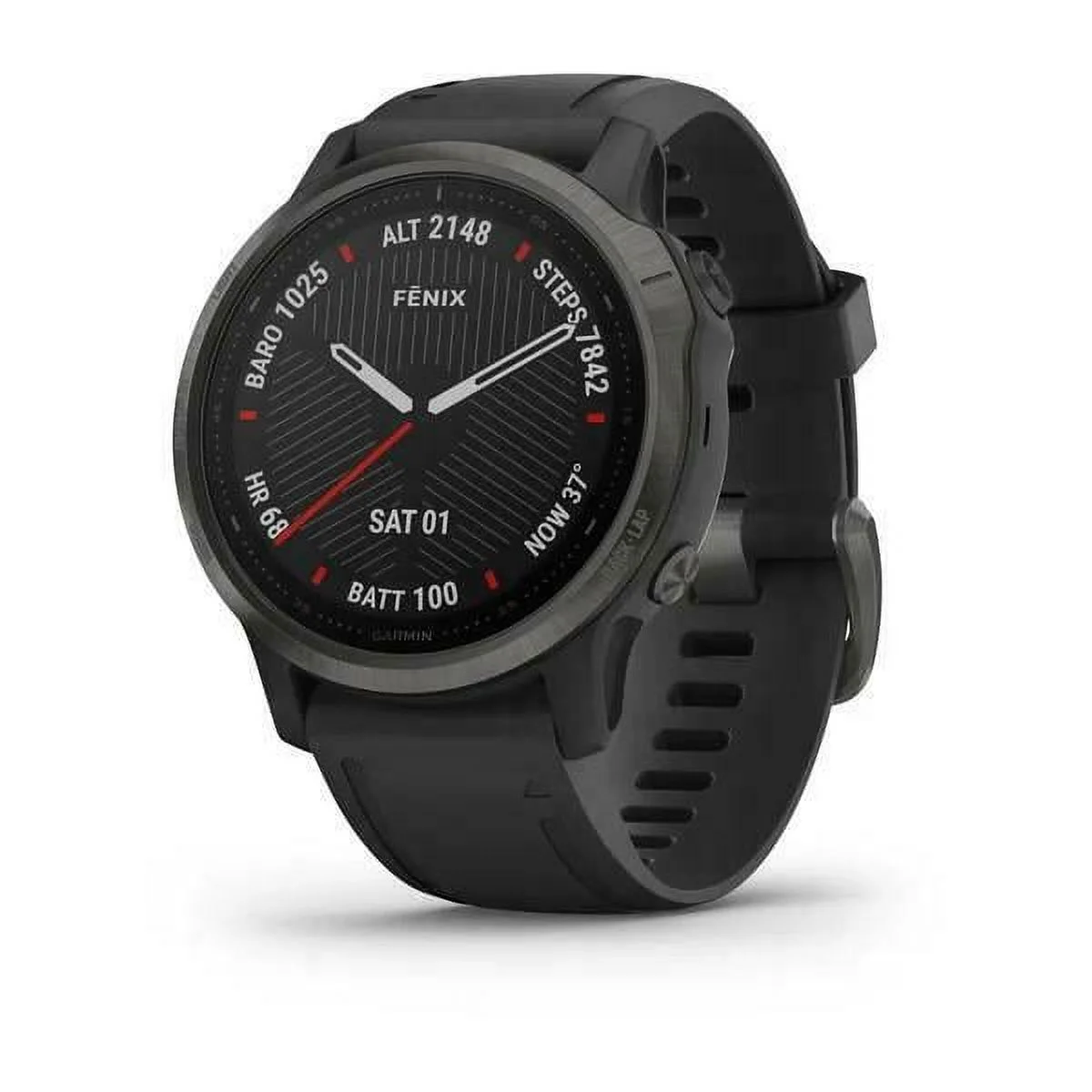 Garmin Vivoactive -  fēnix® 6S Carbon Gray DLC with Black Silicone Band