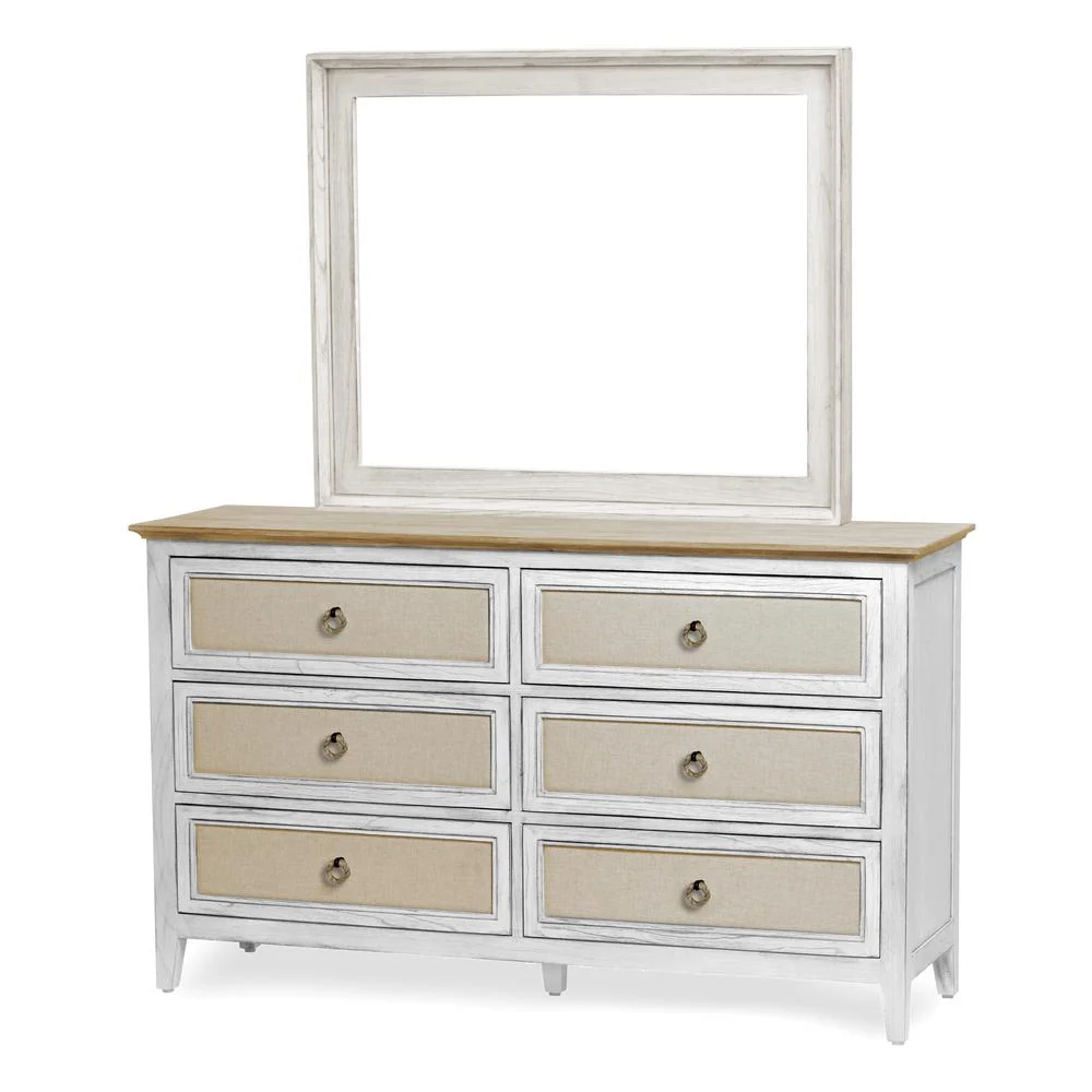Sea Wind Florida Captiva Island 6-Drawer Wood Dresser in White/Light Brown