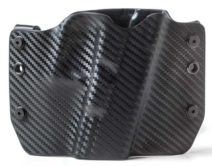 Outlaw Holsters: Black Carbon Fiber OWB Kydex Gun Holster for HK P2000, Right Handed.