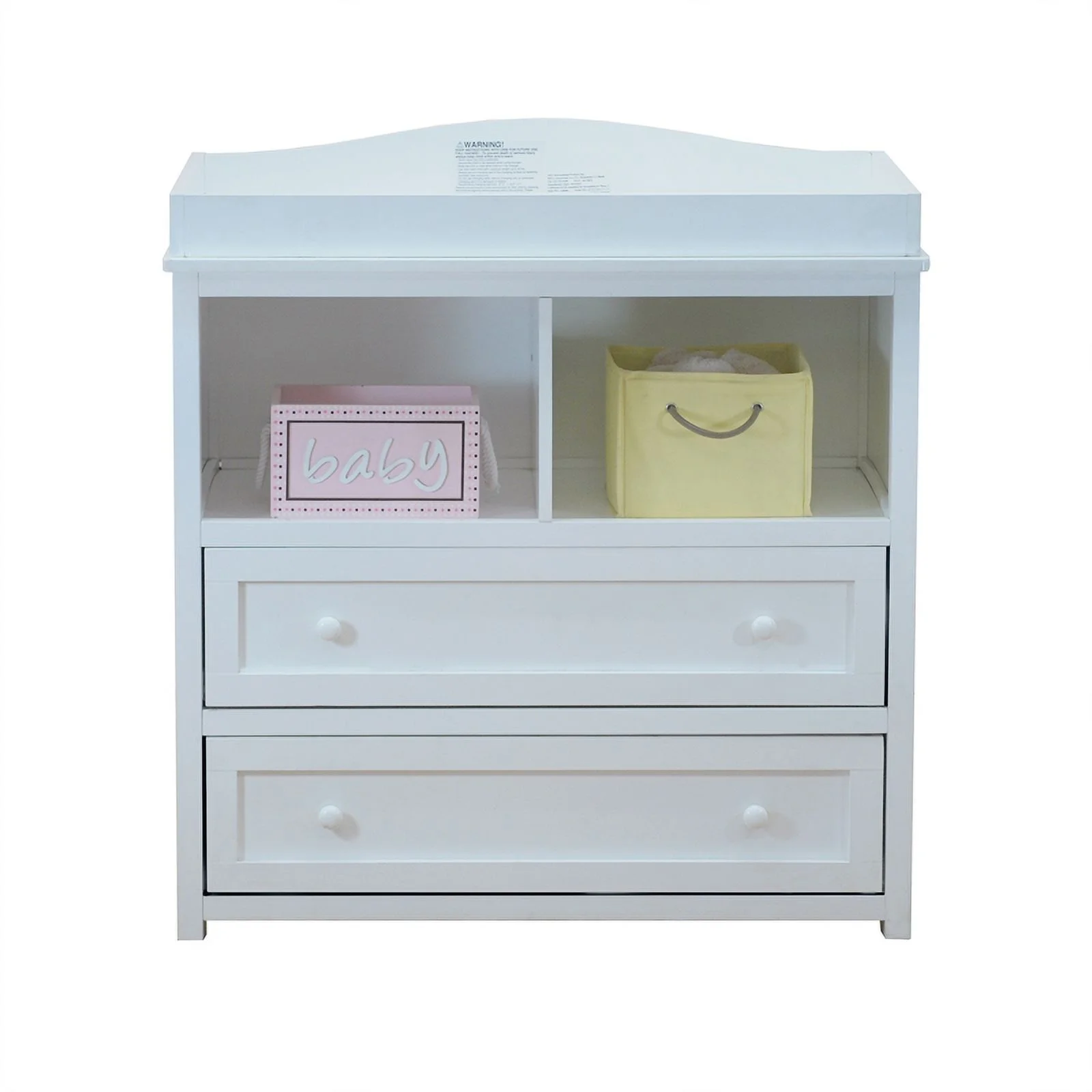 AFG Baby Furniture Leila 2-Drawer Changing Table White with Contoured Changing Pad