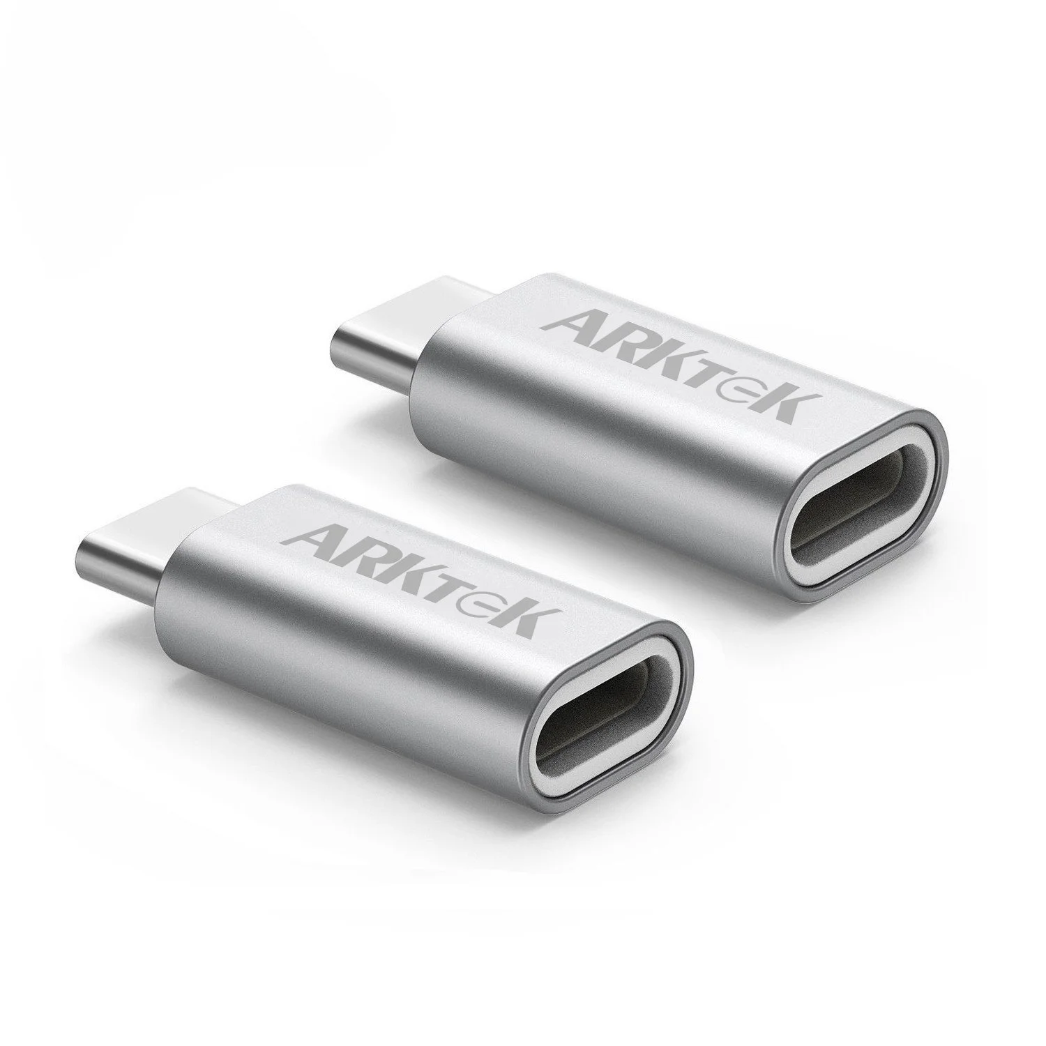 Lightning to USB-C Adapter, Lightning (Female) to USB Type C (Male) 5 Gbps Data Sync and Charging Connector for Apple New MacBook Samsung S9 Chromebook Pixel and more (Pack of 2, Silver)