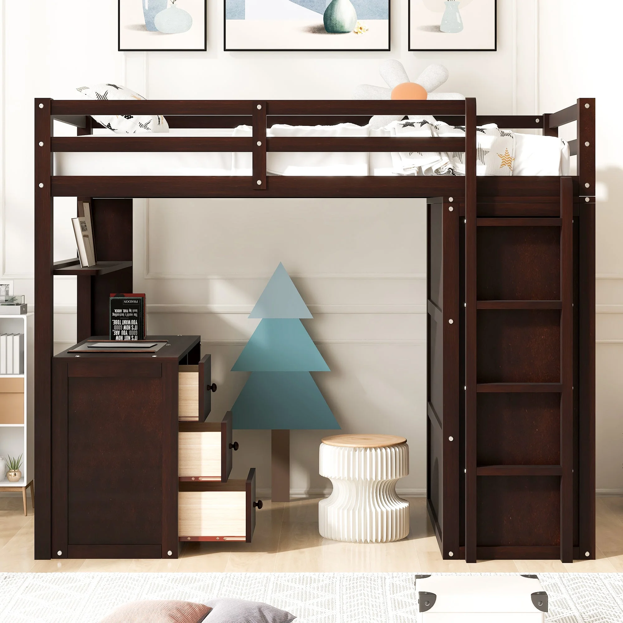 Espresso Haven Loft Bed