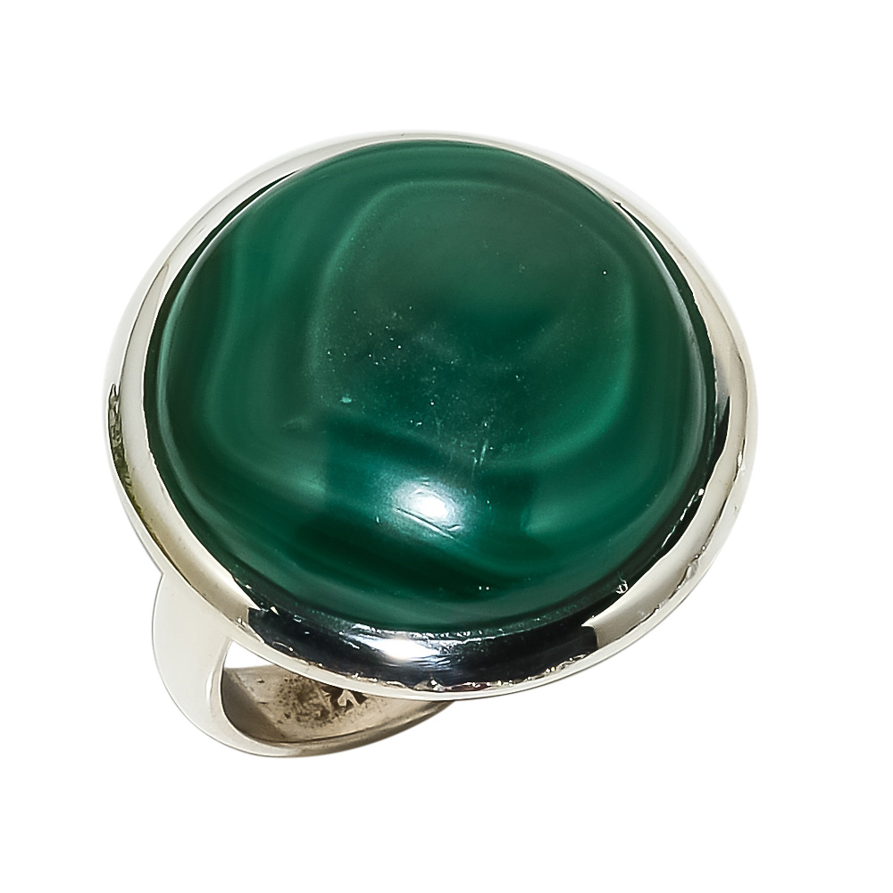 Russian Malachite Handmade Solid 925 Sterling Silver Ring s.8 S2087 SR-1996