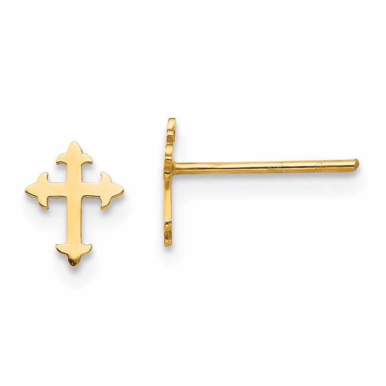 Finest Gold 14K Yellow Gold Madi K Polished Cross Post Earrings