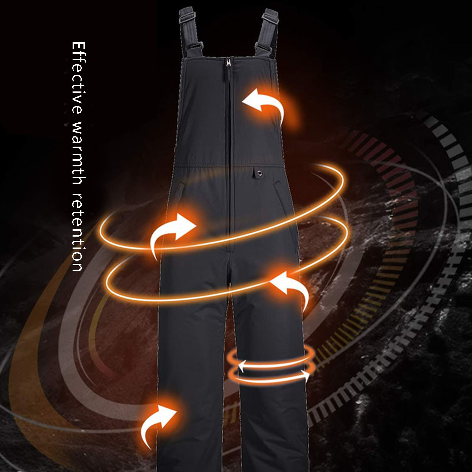 Mens Classic Ski Snow Bib Overalls Windproof Waterproof Insulated Ripstop One-Piece Jumpsuit Hiking Suspender Bib Pant