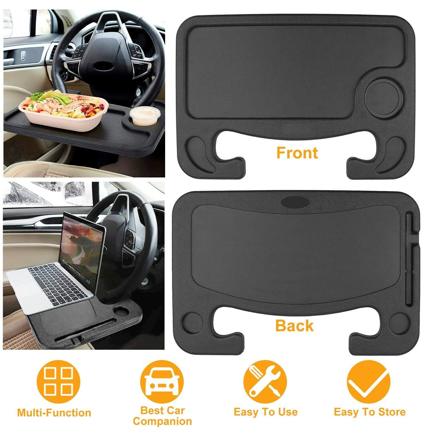 Car Steering Wheel Tray Laptop Auto Desk Computer Mount Holder Food Table Stand