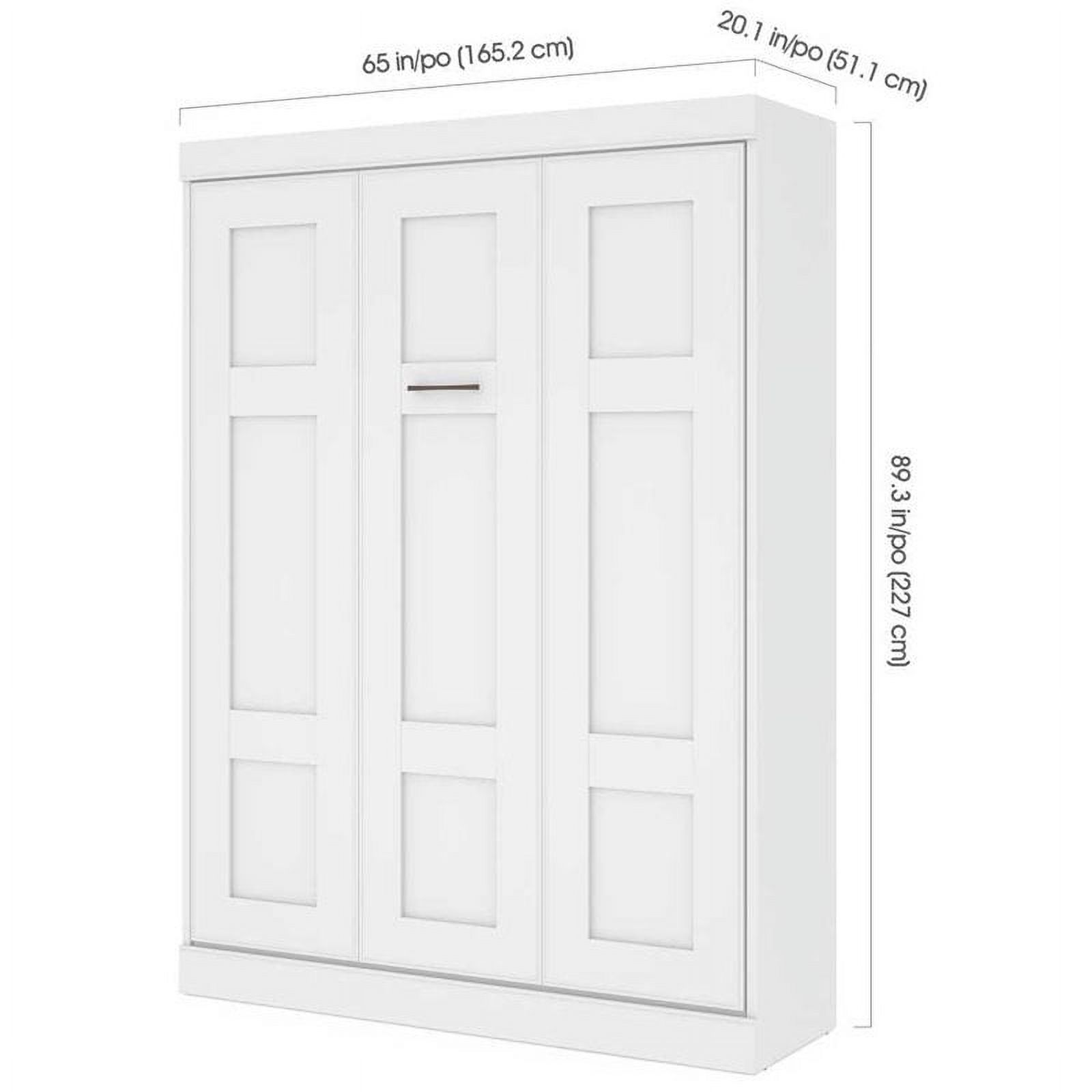 Pemberly Row Modern Wood Queen Wall Bed with Hardware Included in White