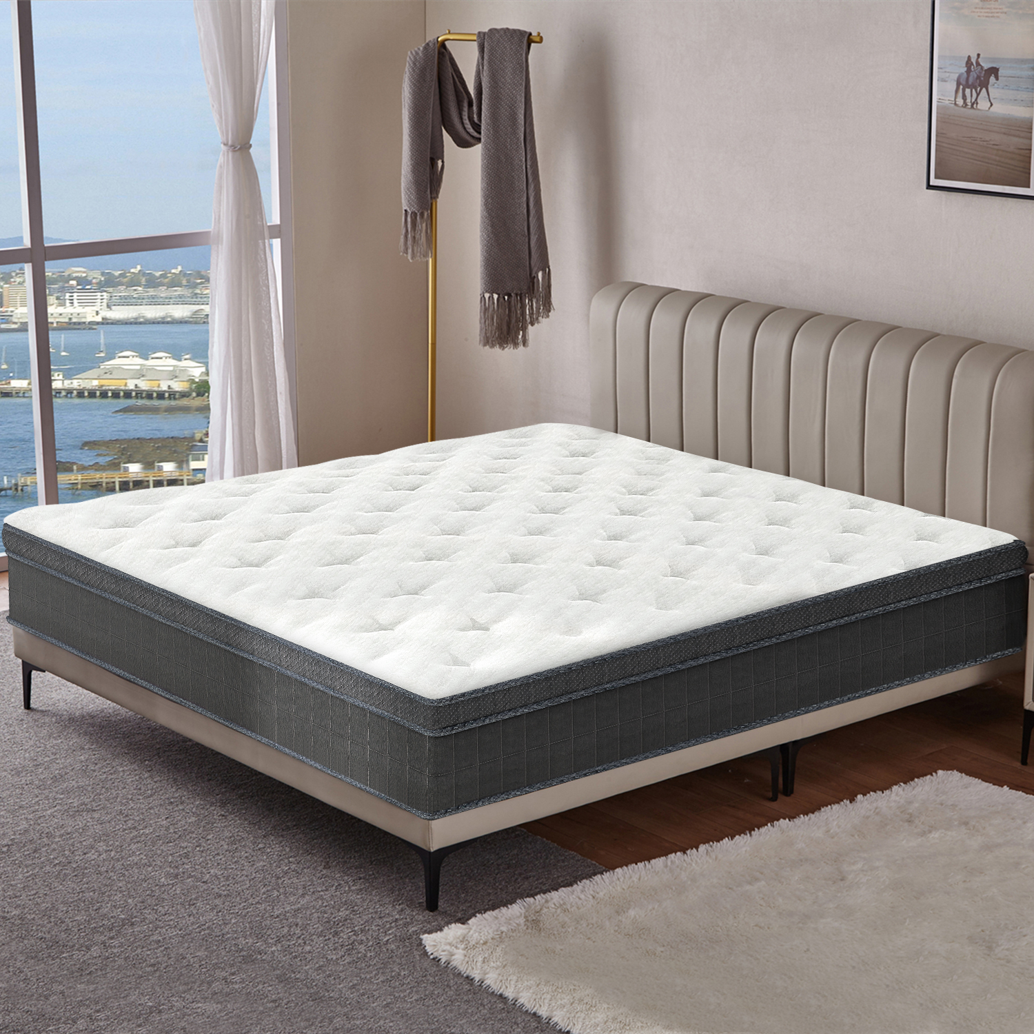 10 inch Queen Mattress,Hybrid Mattresses Medium Firm in a Box