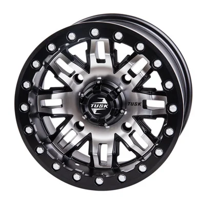 4/156 Tusk Teton Beadlock Wheel 14x7 5.0 + 2.0 Machined/Black for Polaris RANGER RZR S 800 EPS 2013-2014