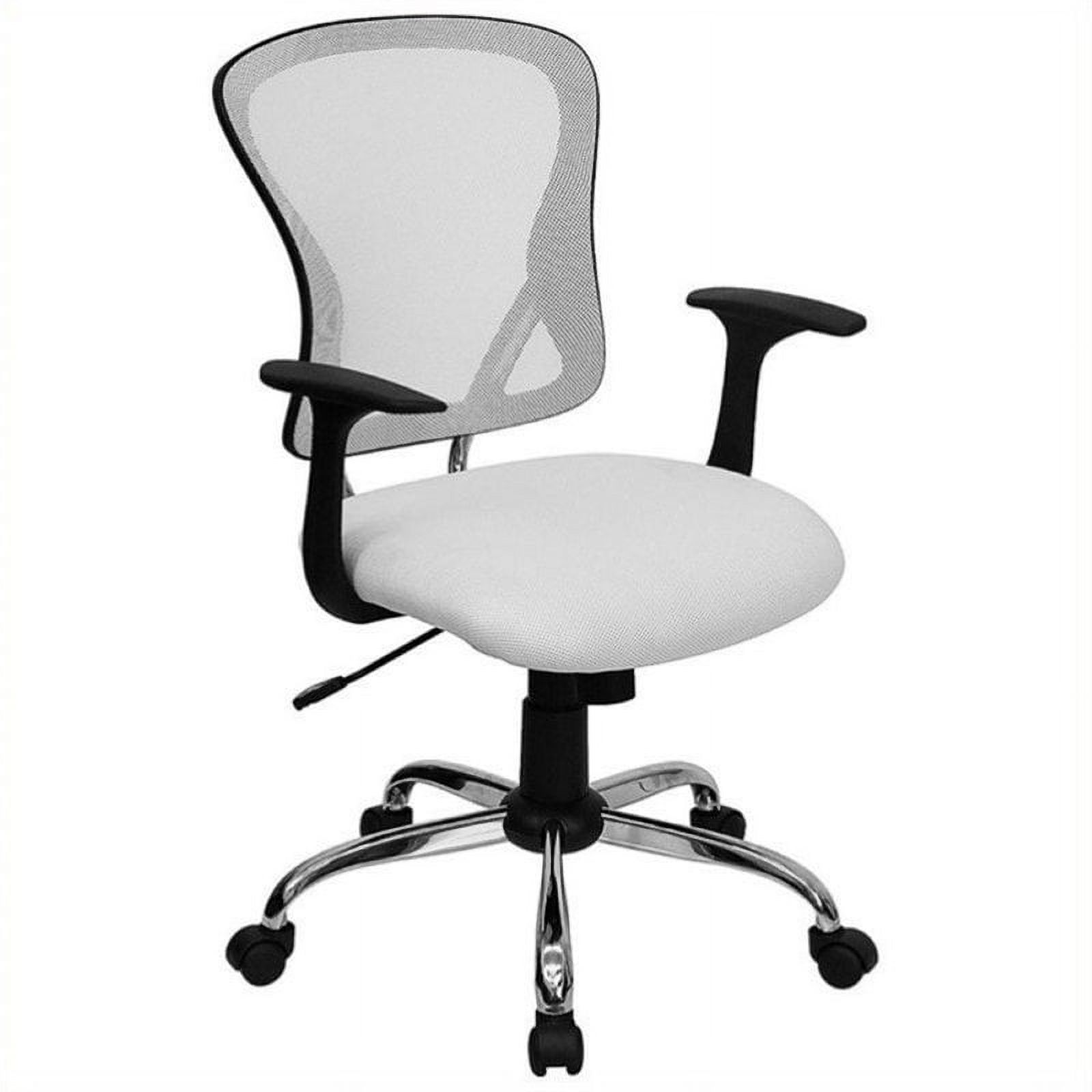 Scranton & Co Modern Mesh Fabric Mid-Back Office Chair in White
