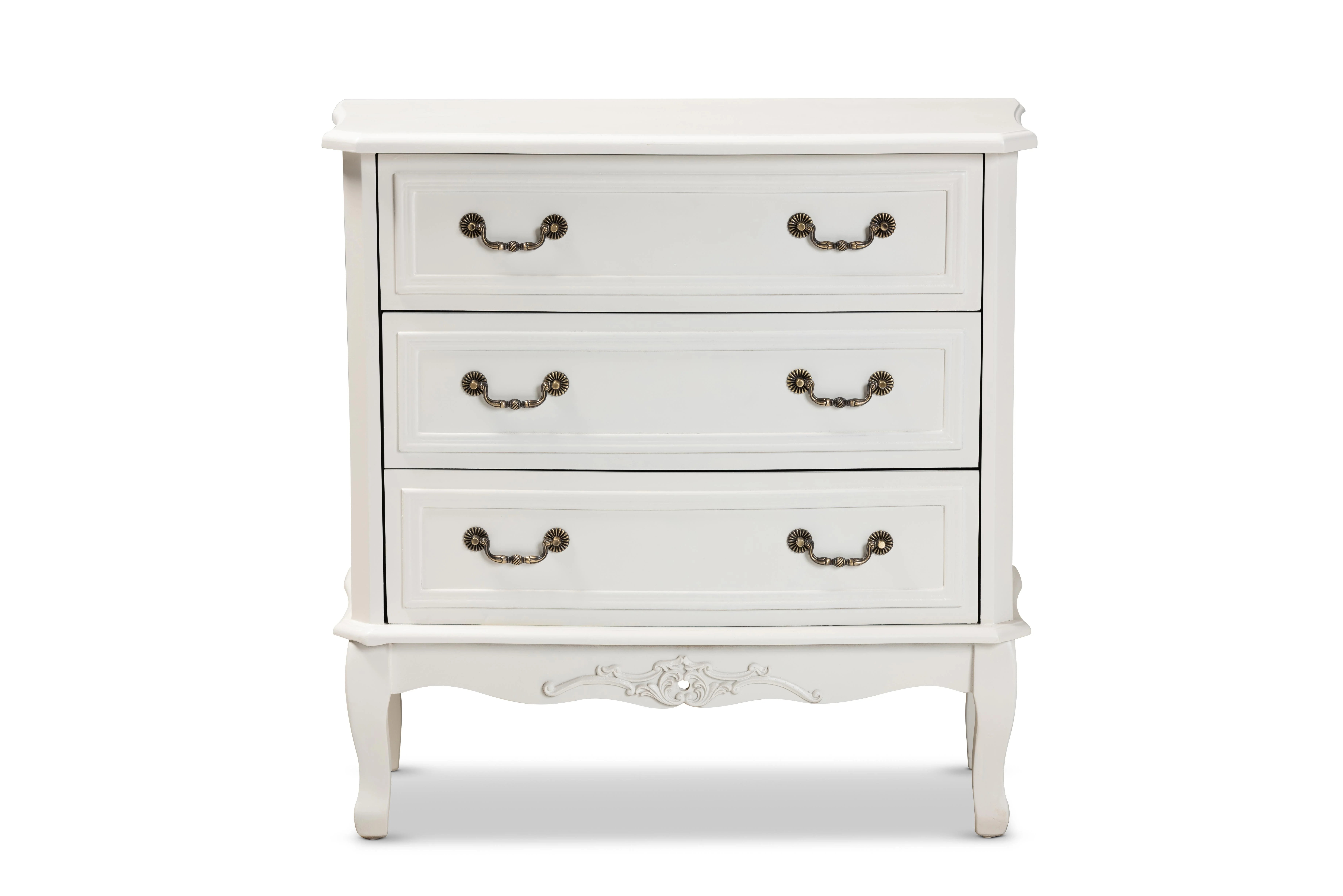 Baxton Studio Gabrielle Traditional French Country Provincial White-Finished 3-Drawer Wood Dresser