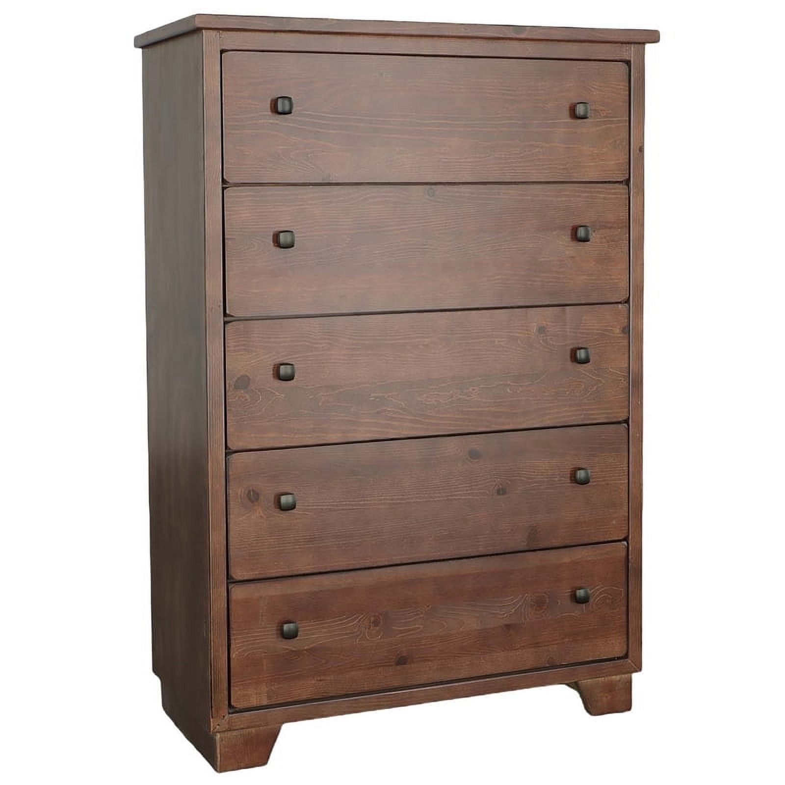 Progressive Furniture Diego Wood Drawer Chest in Espresso Pine Brown