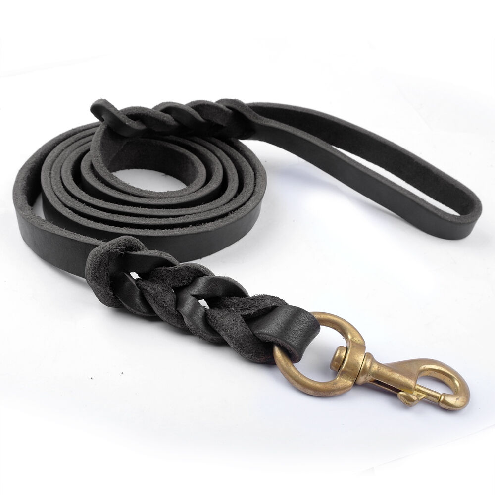 Leather Dog Leash Training Working Braided Dog Leash for German Shepherd