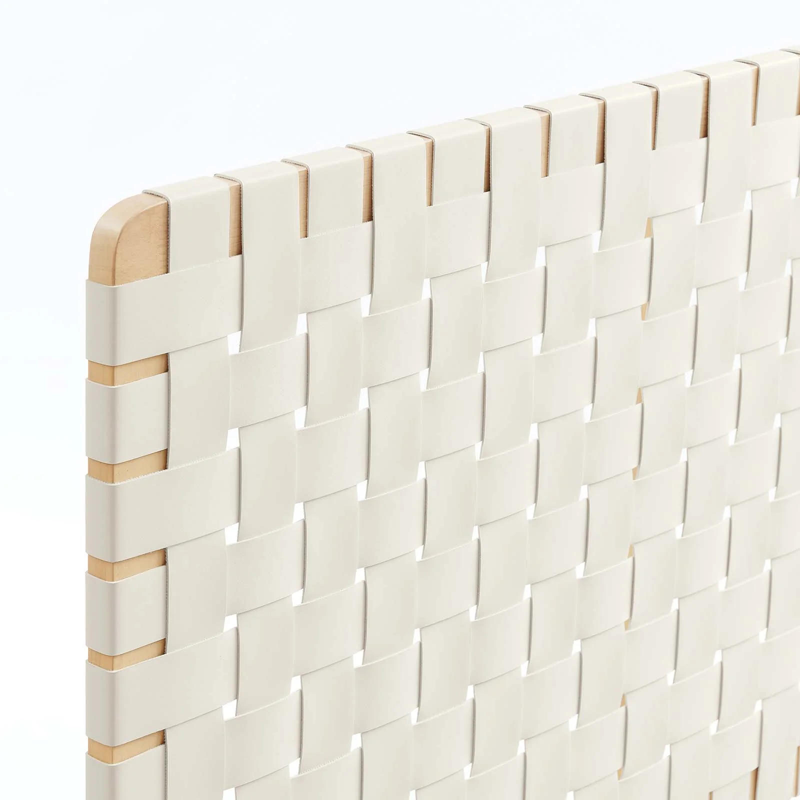 Modway Sparta Weave Twin Vegan Leather Headboard in Natural Beige