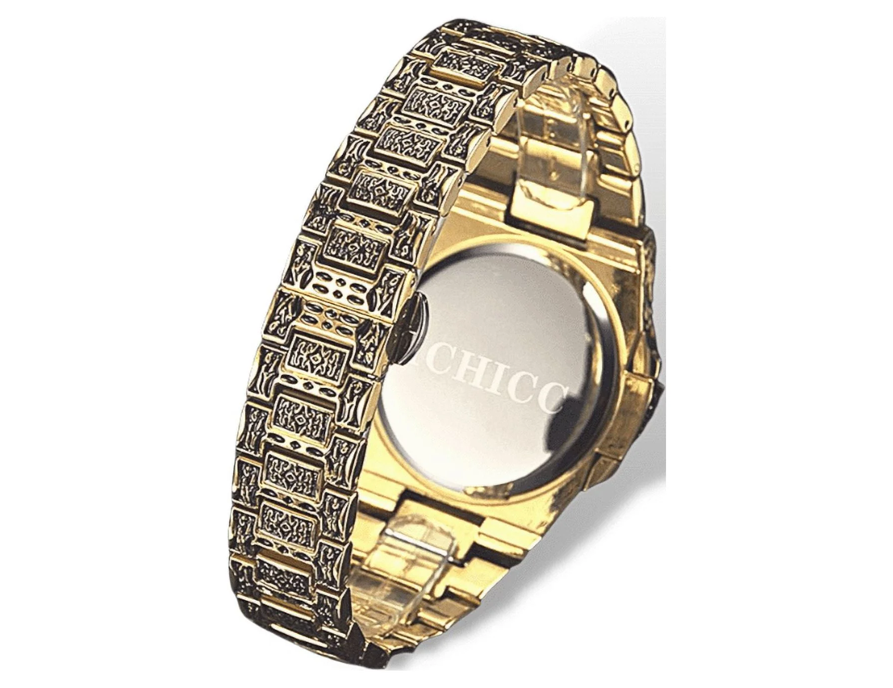 Vintage Gold Watch for Men GIFT Analogue Quartz Wrist Watches with Calendar Stainless Steel Strap