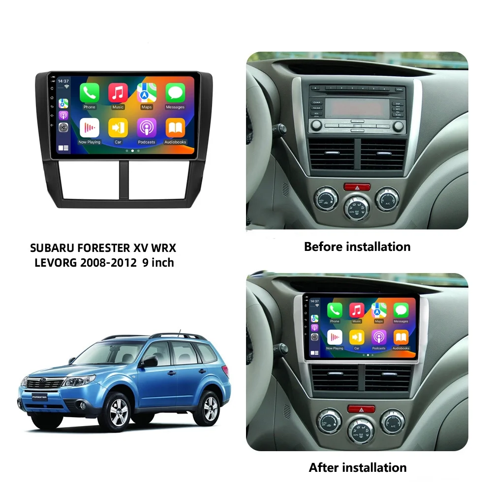 4-64GB Android13 For Subaru Forester 2008-2012 Carplay Car Stereo Radio GPS Wifi