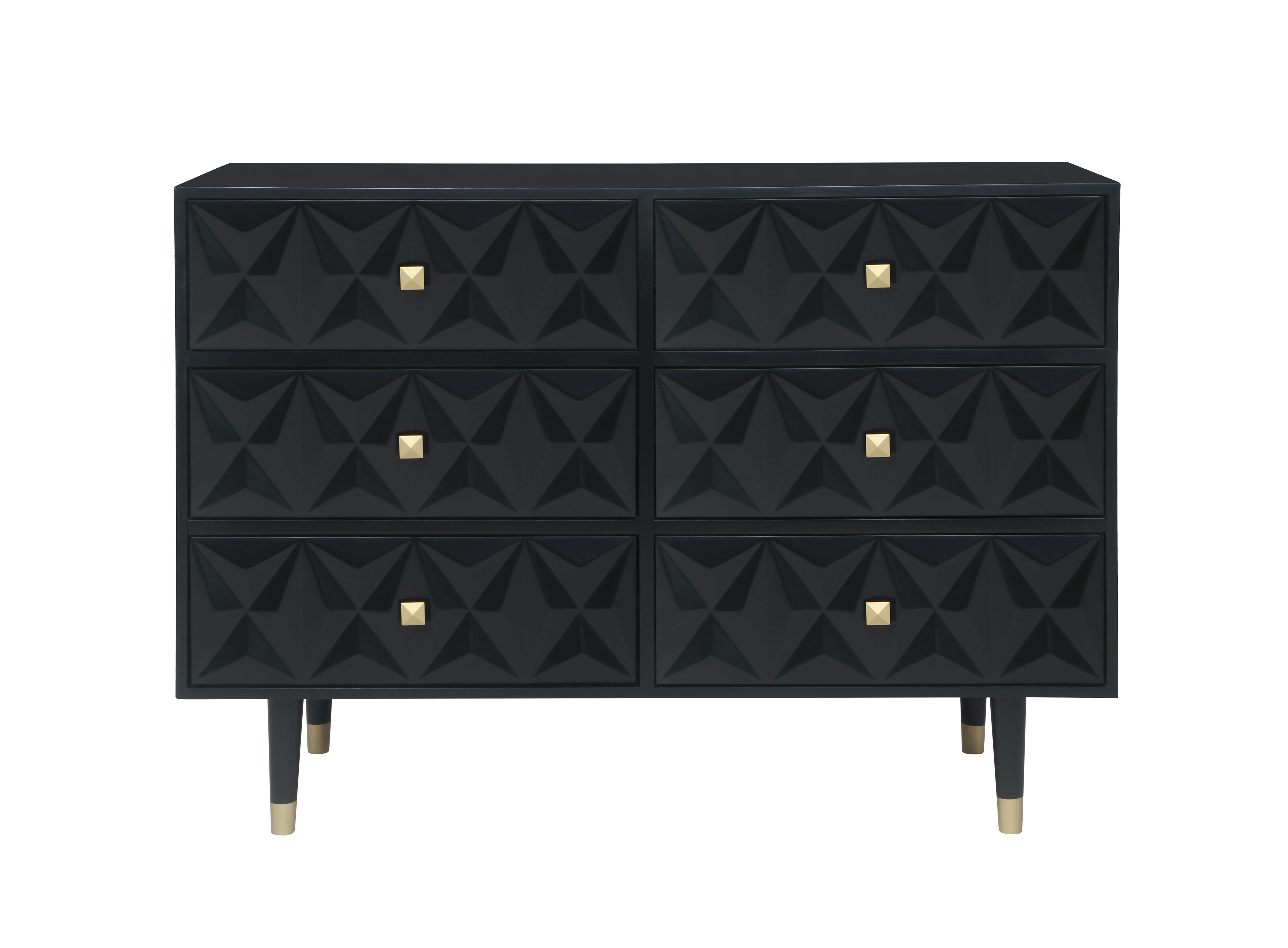 Linon Geo 6-Drawer Texture Dresser, Multiple Finishes