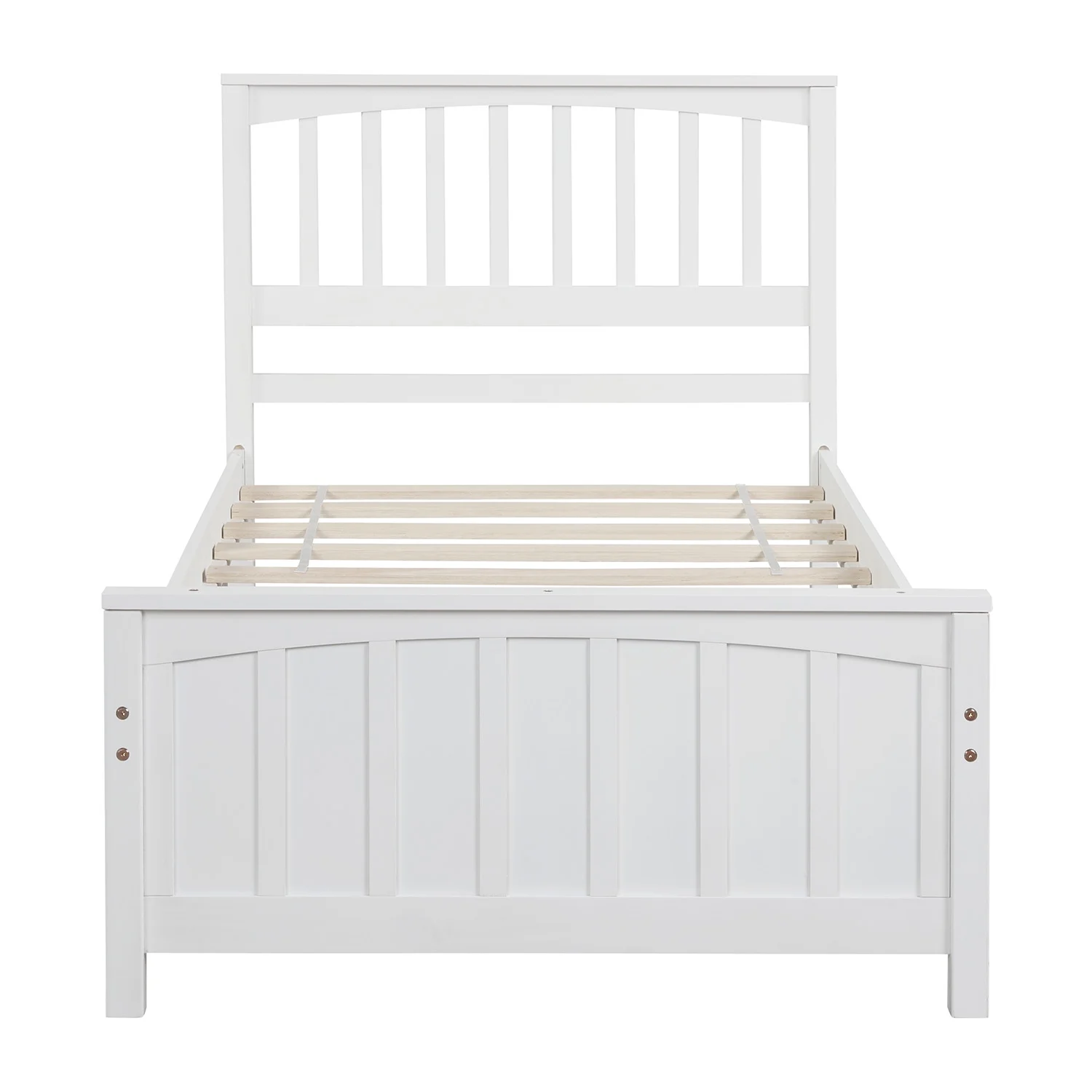 Nestfair White Classic Twin Size Wood Platform Bed