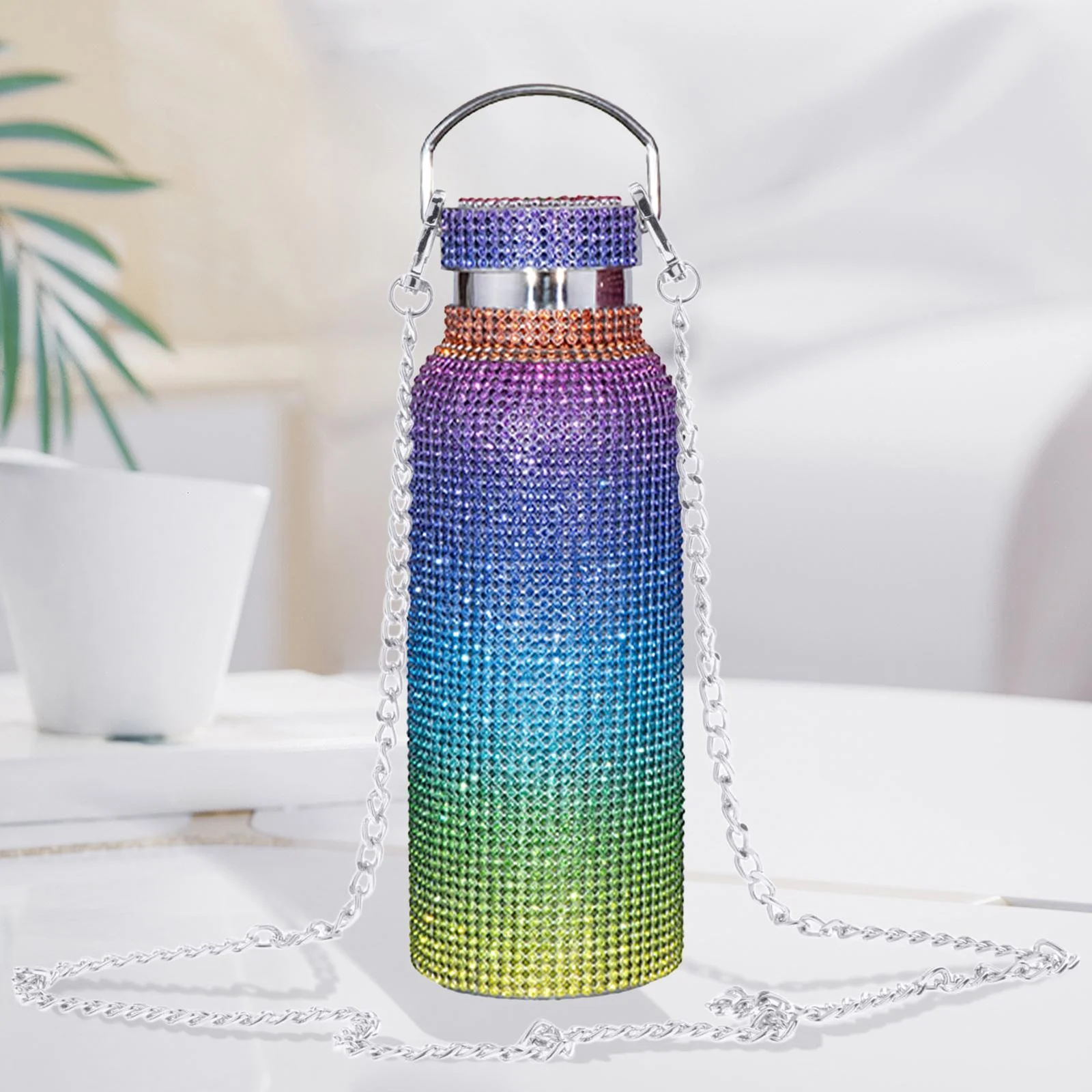 Vacuum Cup 500ml Sparkling Bling Rhinestones Insulation Cup