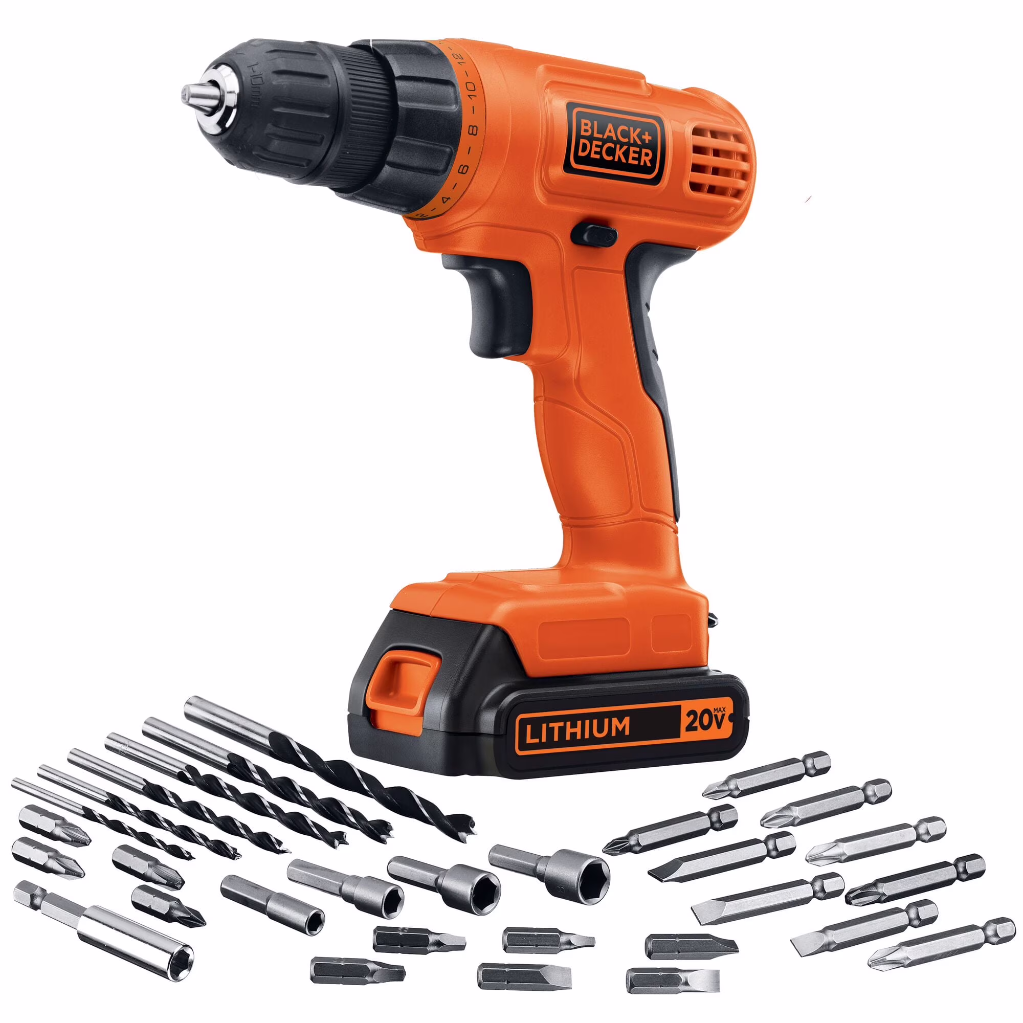 BLACK+DECKER 20V MAX* POWERECONNECT Cordless Drill/Driver + 30 pc. Kit (LD120VA)