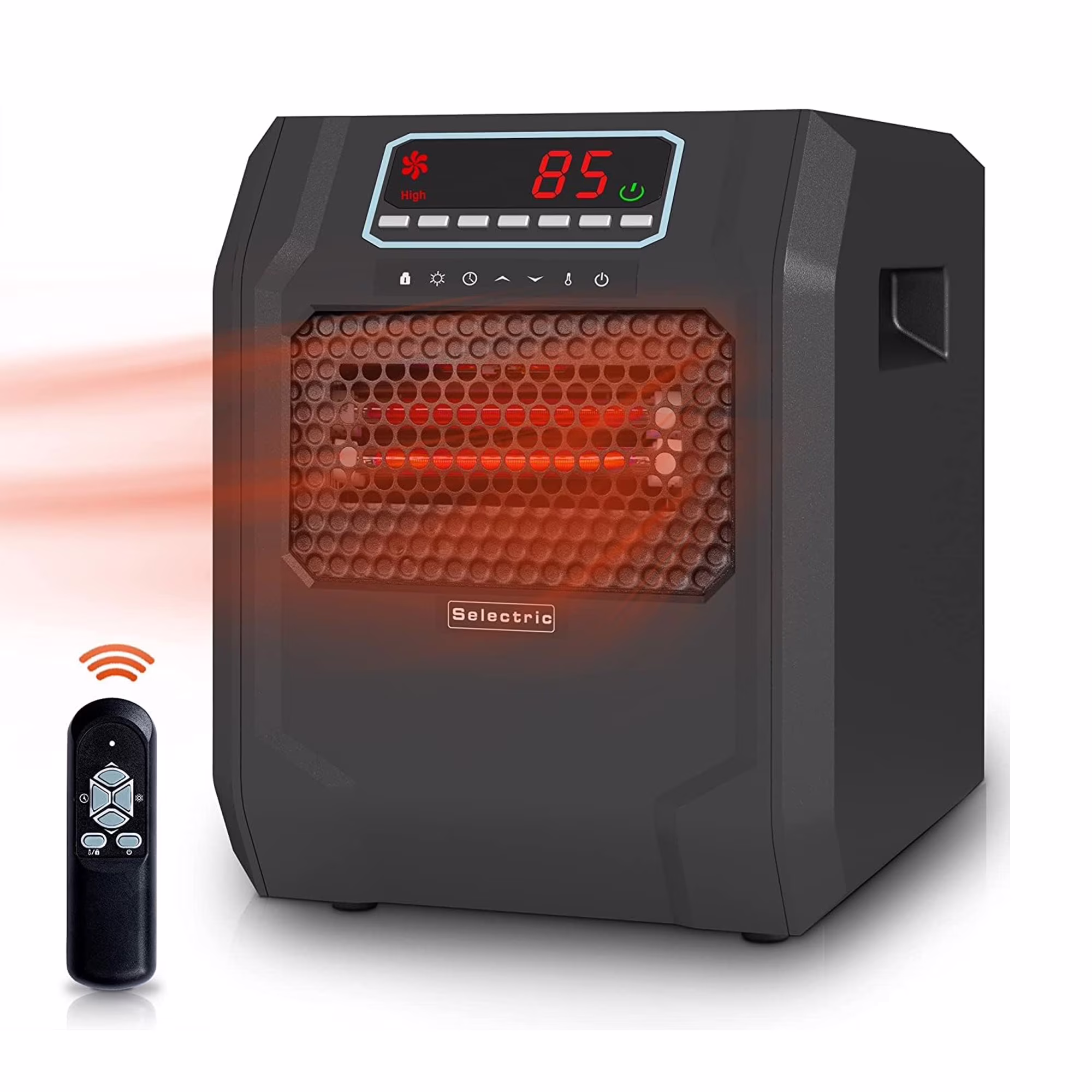 VOLTORB Electric Space Heater with Remote Control & Fan Only Mode, Black