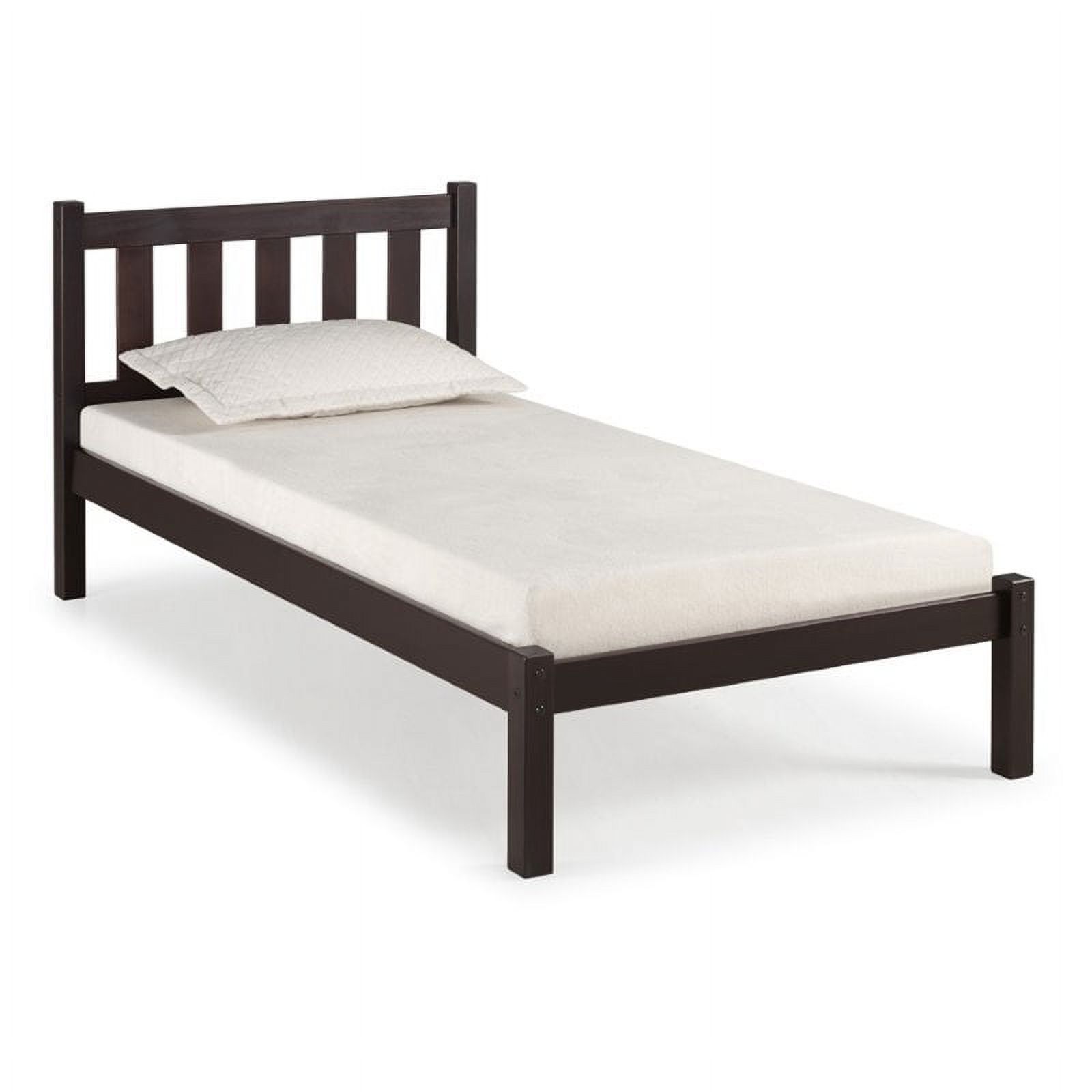 Rosebery Kids Twin Wood Platform Bed in Espresso