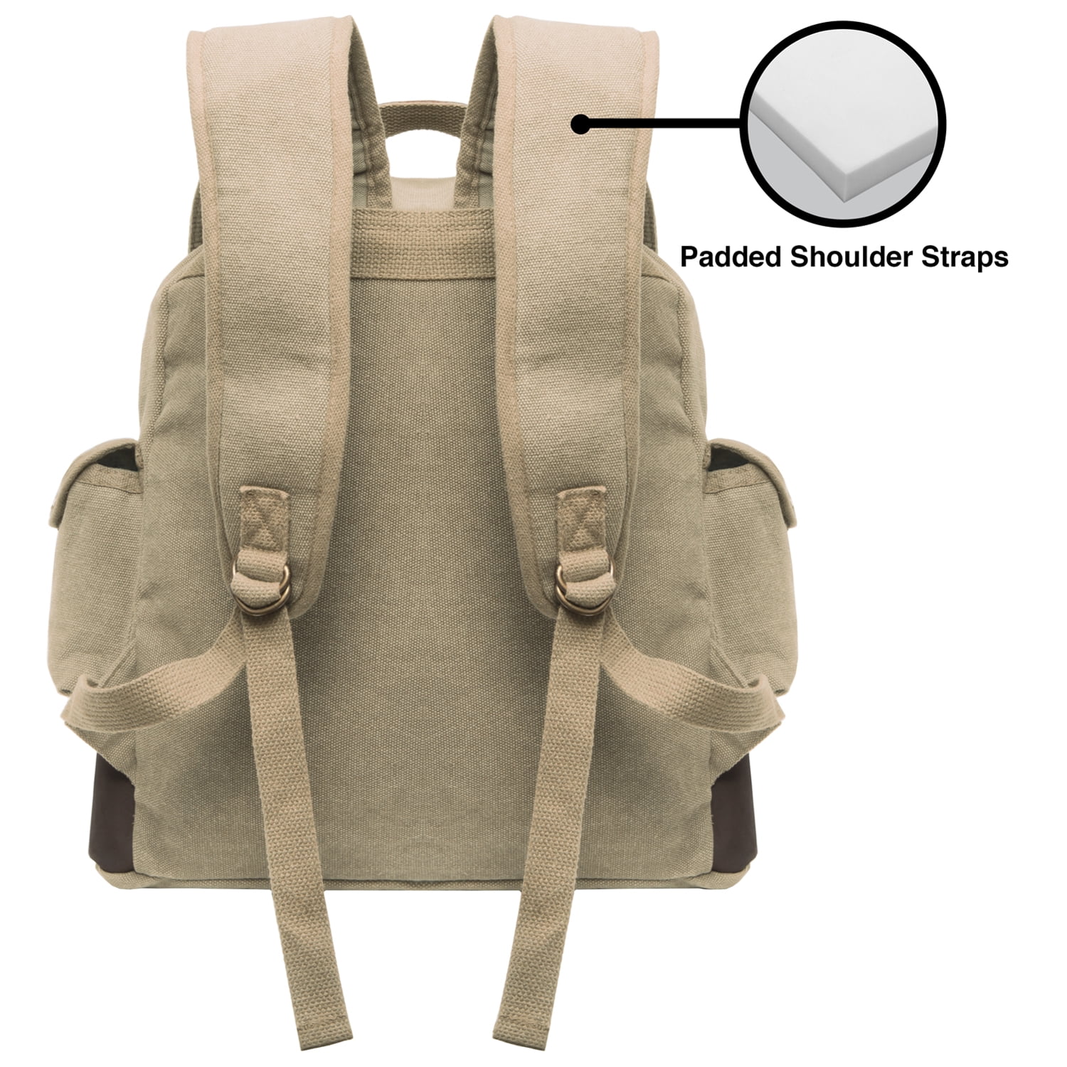 Starcraft Zerg Vintage Canvas Rucksack Backpack with Leather Straps, Khaki & Bk