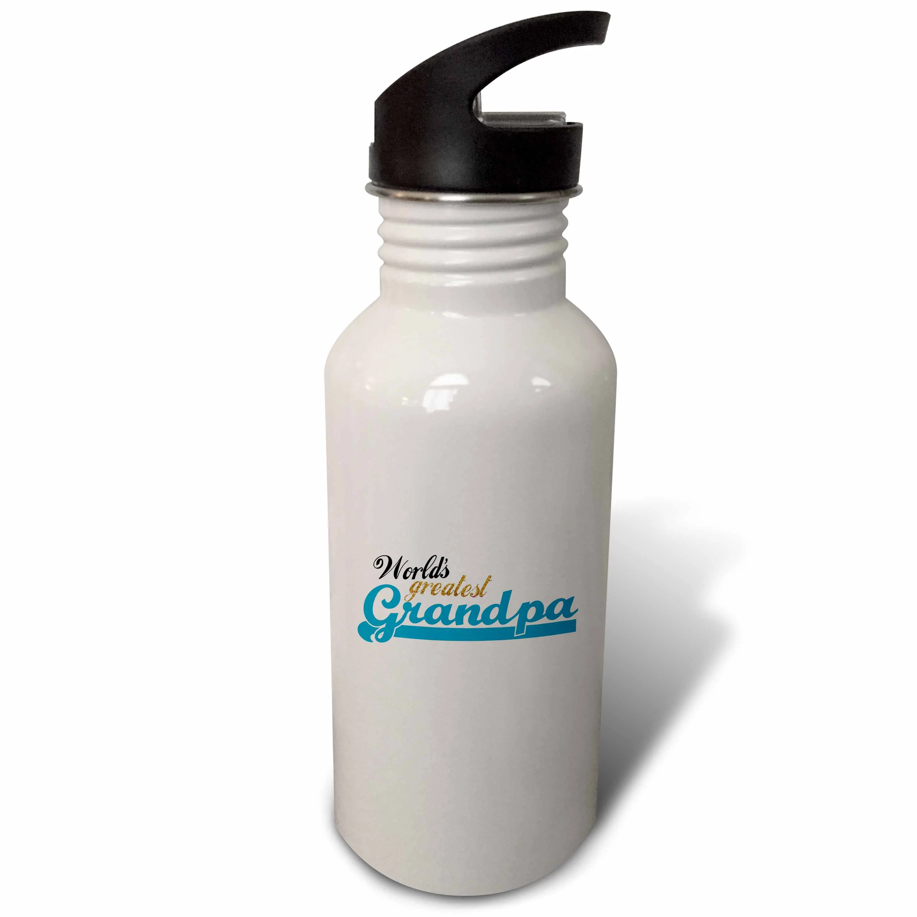 Worlds Greatest Grandpa - Best Grandfather in the world - Great Grandpop gifts - blue text 21 oz Sports Water Bottle wb-151305-1