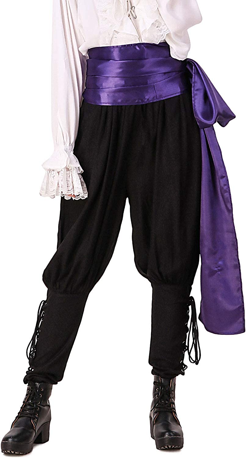 ThePirateDressing Pirate Medieval Renaissance Cosplay Costume Satin Large Sash (Purple)