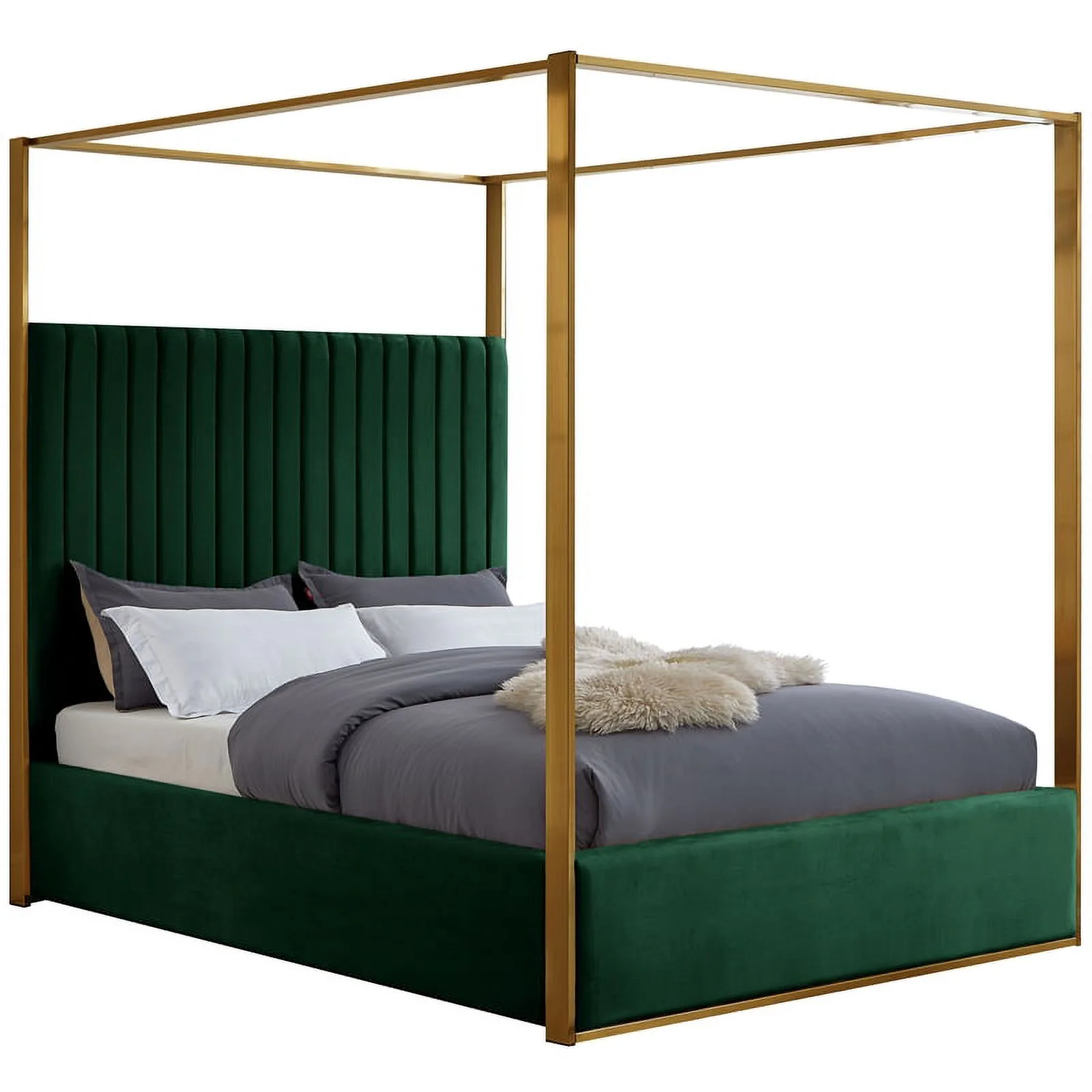 Meridian Furniture Jones Green Velvet King Bed