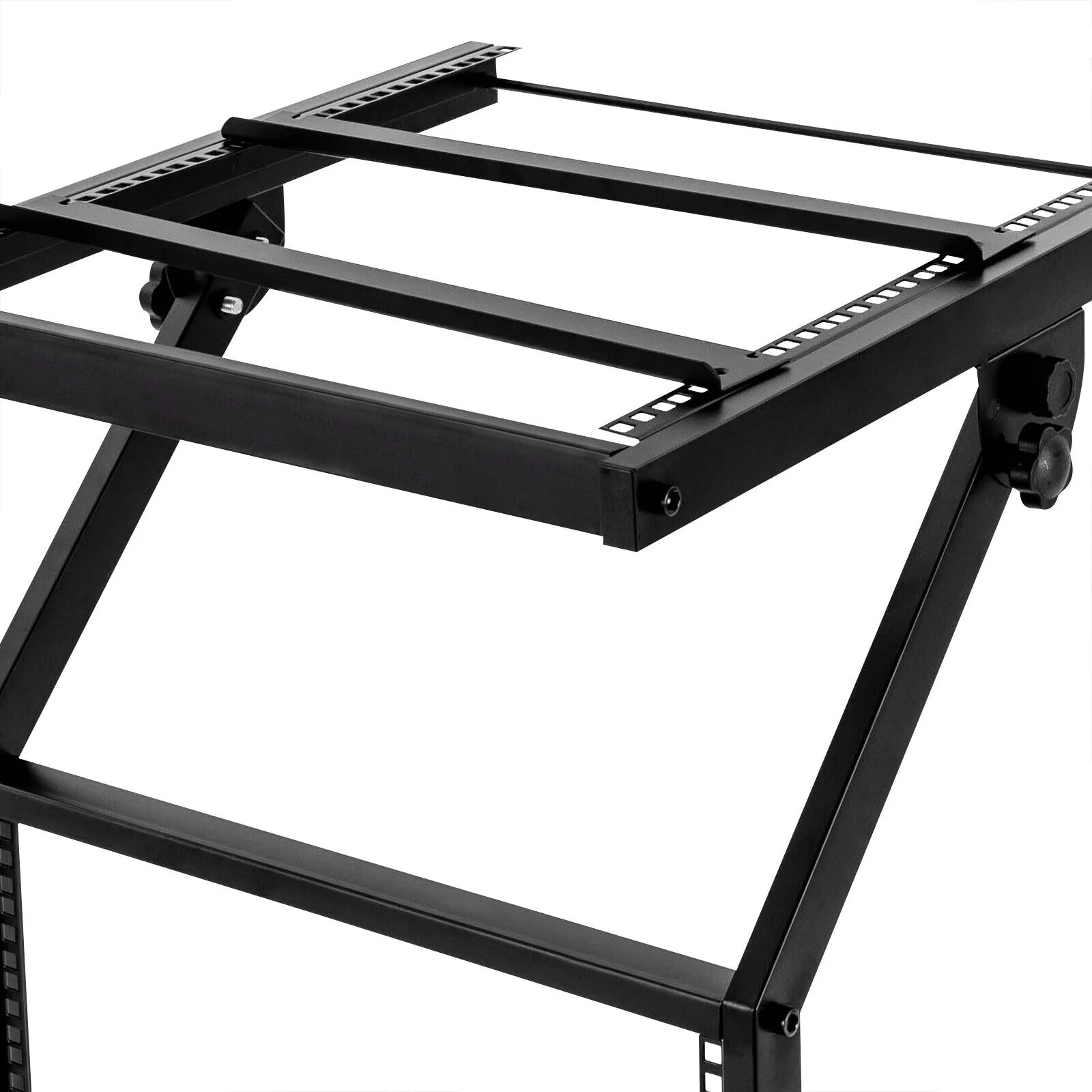 12U/16U Freestanding DJ Mixer Stand  Studio Equipment Cart , Black Angle Adjustable DJ Cart with Wheels