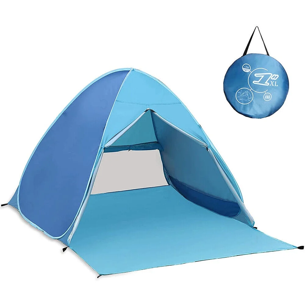 Automatic Pop-up Beach Tent Open in Seconds 3-4 Persons UPF50+ Beach Sun Shade