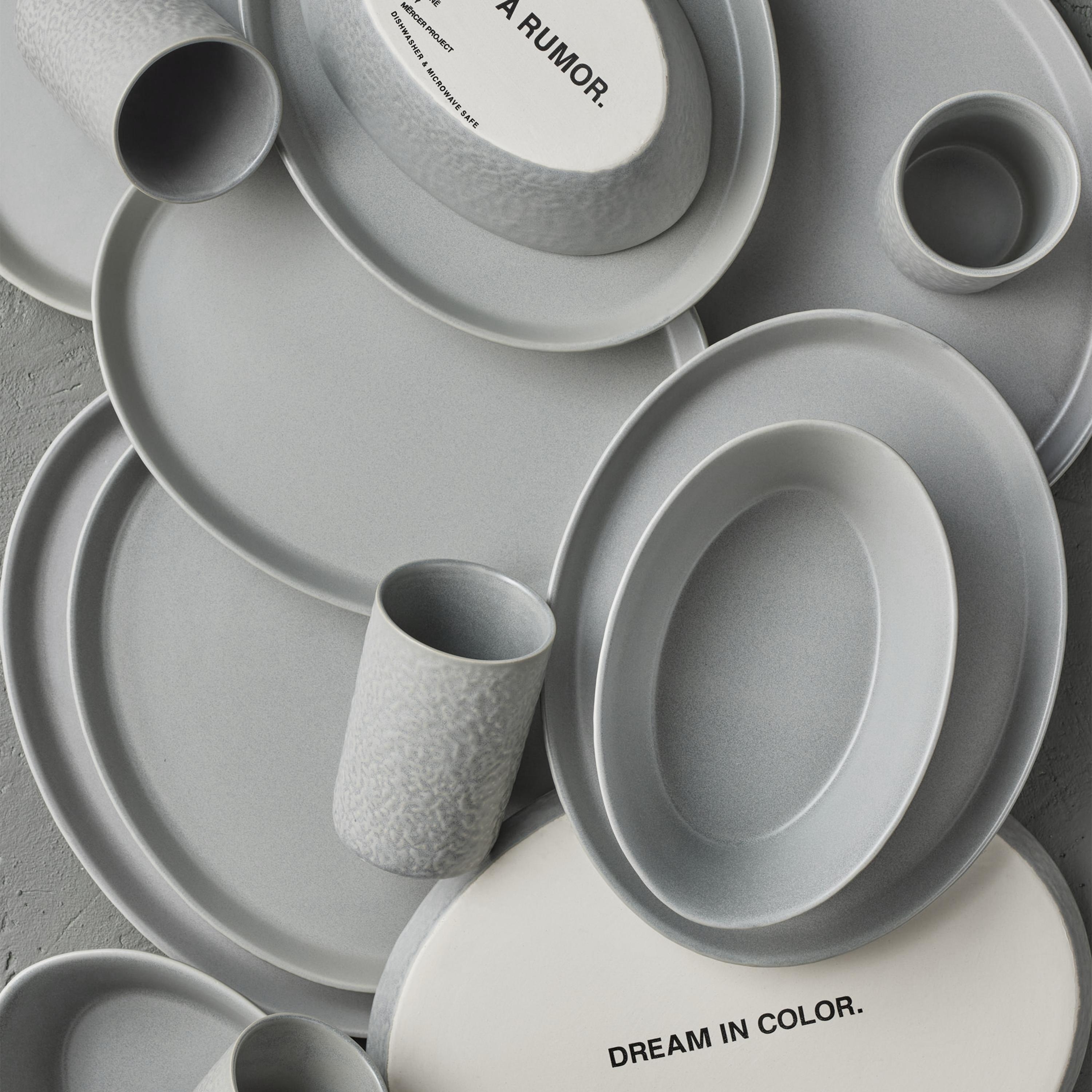 Stone by Mercer Project Katachi Stoneware Dinnerware Set Charcoal - 32 Piece