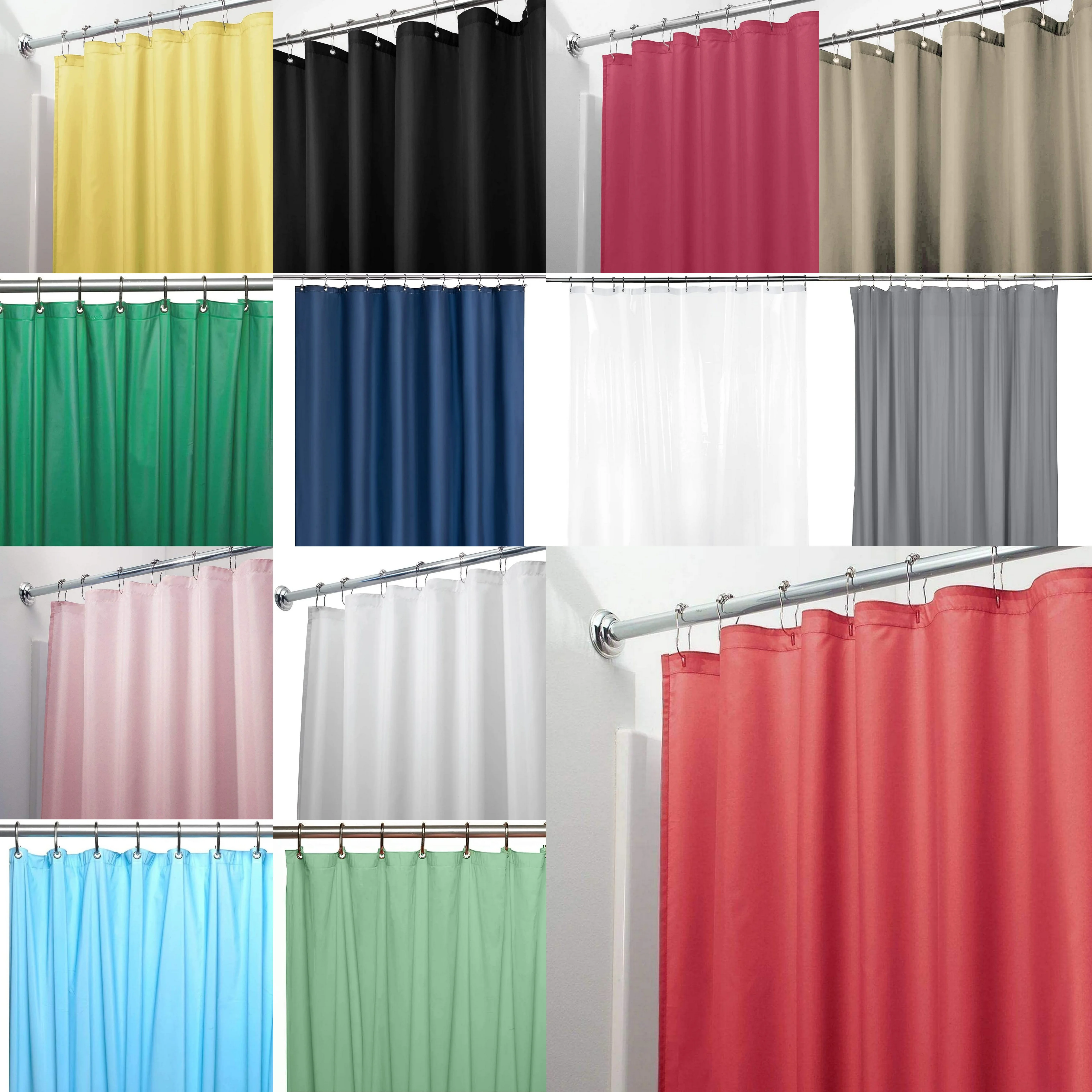 Shower Curtain Liners, 70 x 72 Inches with 12 Metal Grommet Holes, Waterproof Heavy Duty Plastic Liners: BLACK-4