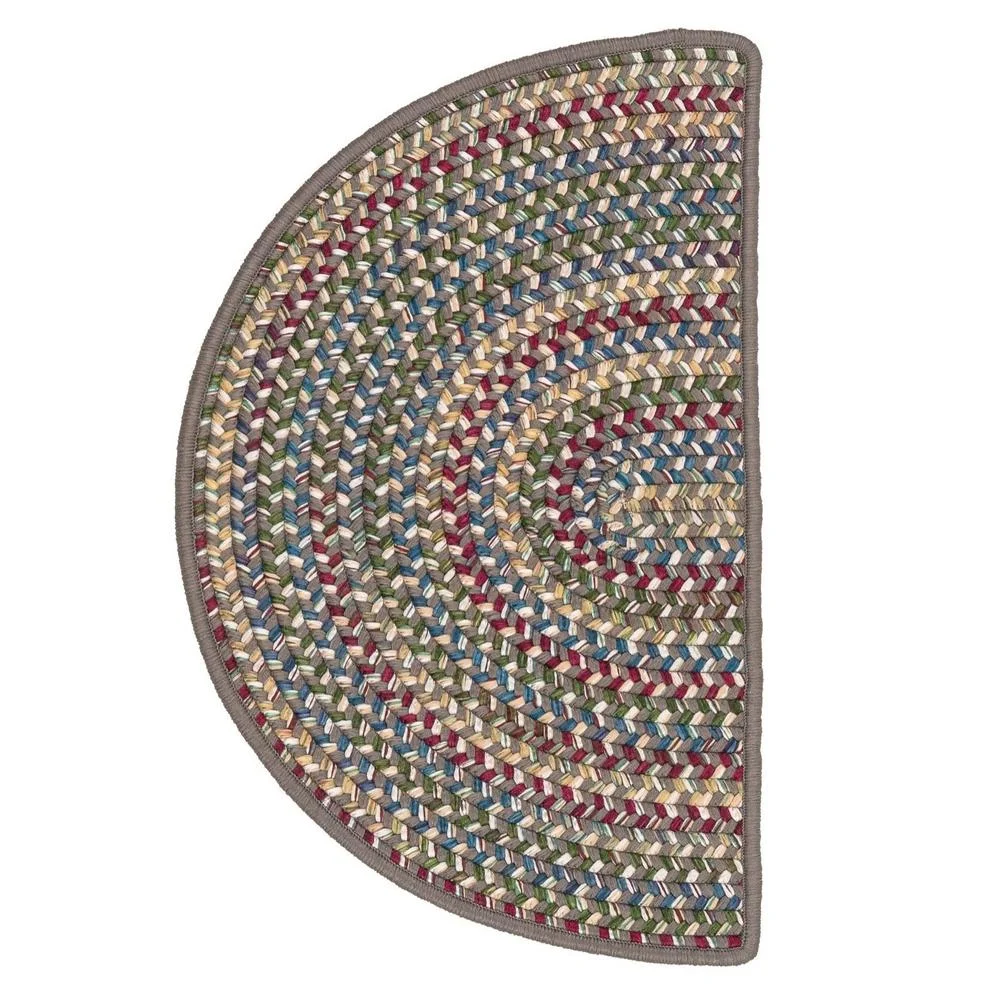 Colonial Mills  Worley Rustic Braided Round Rug Gray 7X7 8' Round Cabin & Lodge, Country, Rustic