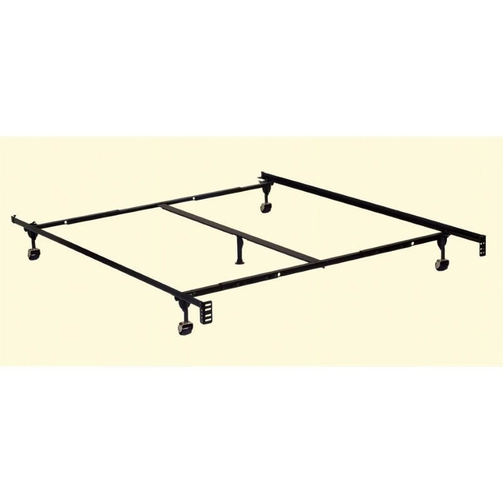 Bowery Hill Modern Metal Adjustable Full/Queen Bed Frame in Black
