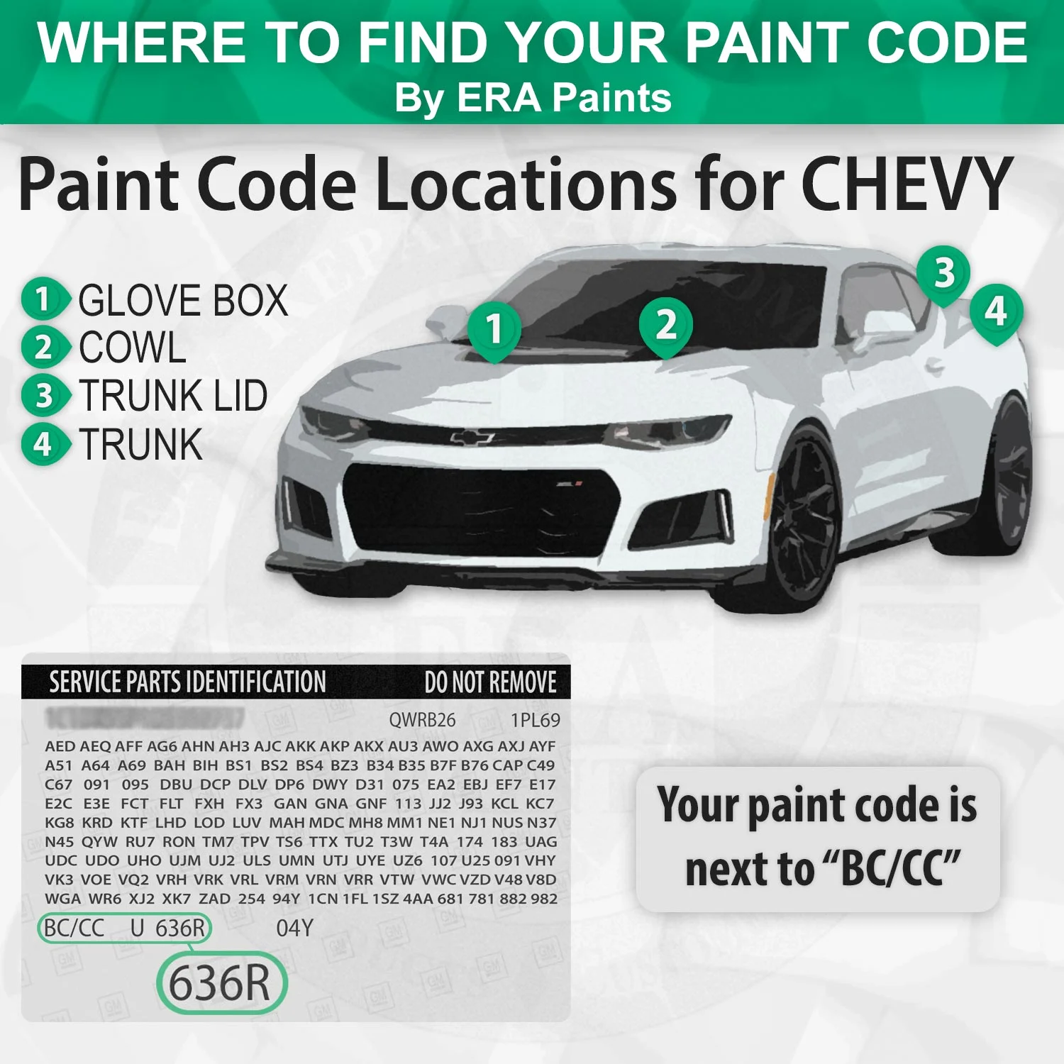 For CHEVROLET (WA9567 - Arctic White) Exact Match Spray Paint - Pick Your Color