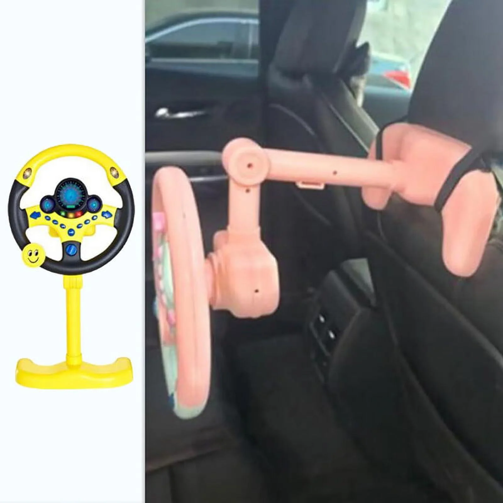 JETTINGBUY Electric Simulation Steering Wheel Toy With Sound Light Educational Car Toy