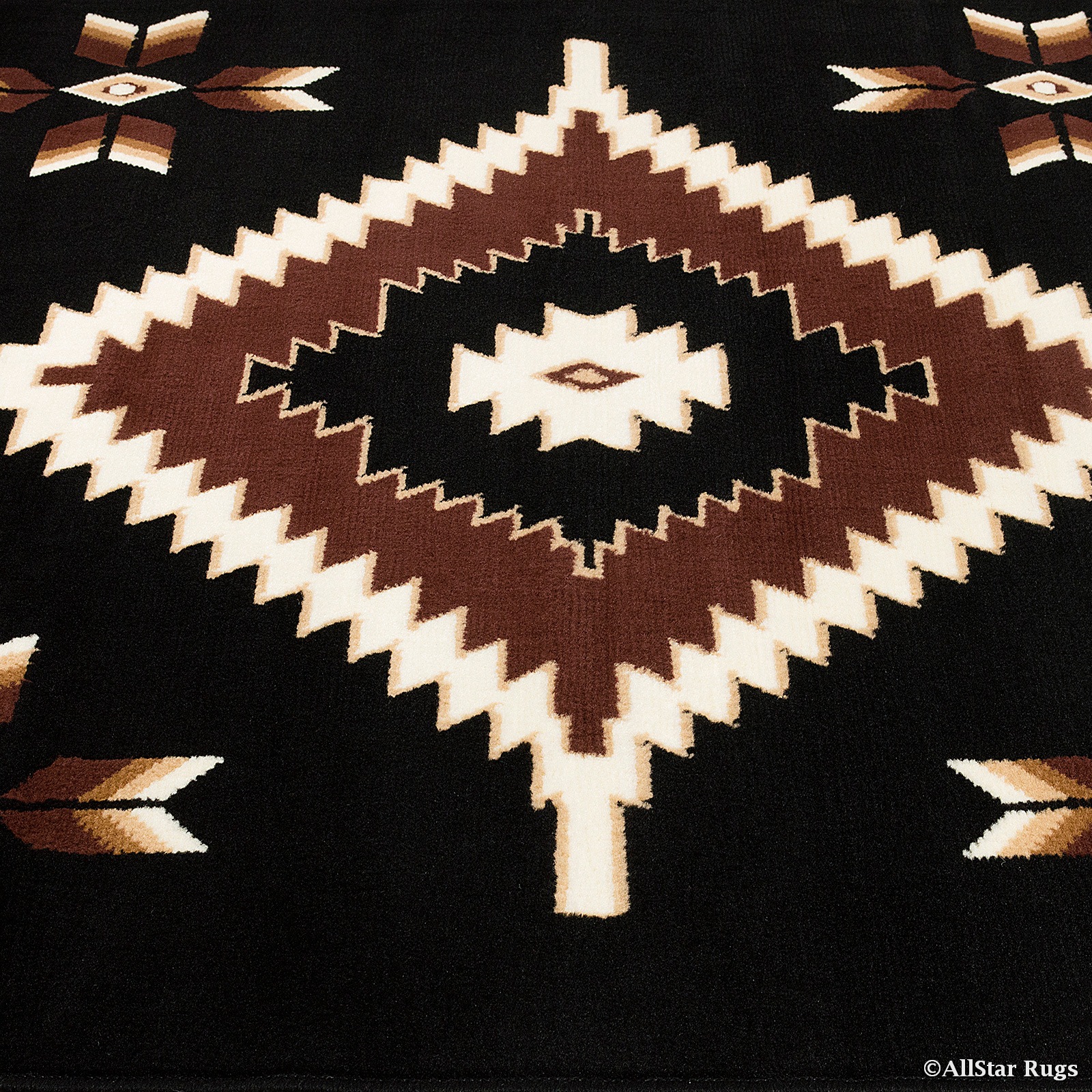 Allstar Black Woven High Quality Rug. Traditional. Persian. Flower. Western. Design Area Rug (7' 7