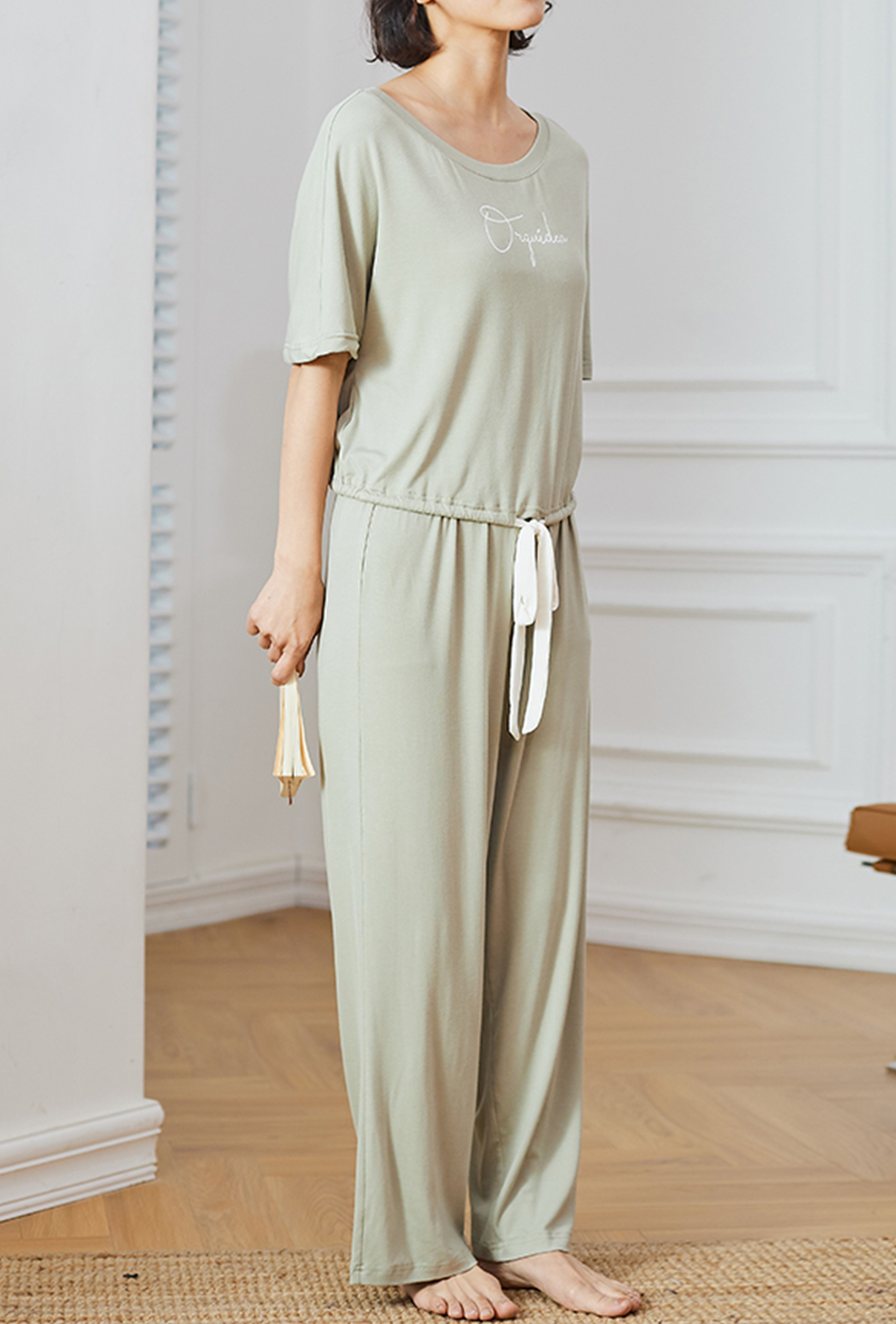 Richie House Women's Solid Comfy Viscose Sleepwear 2P Top with Pants Pajama Set Lounge RHW2909-A-S