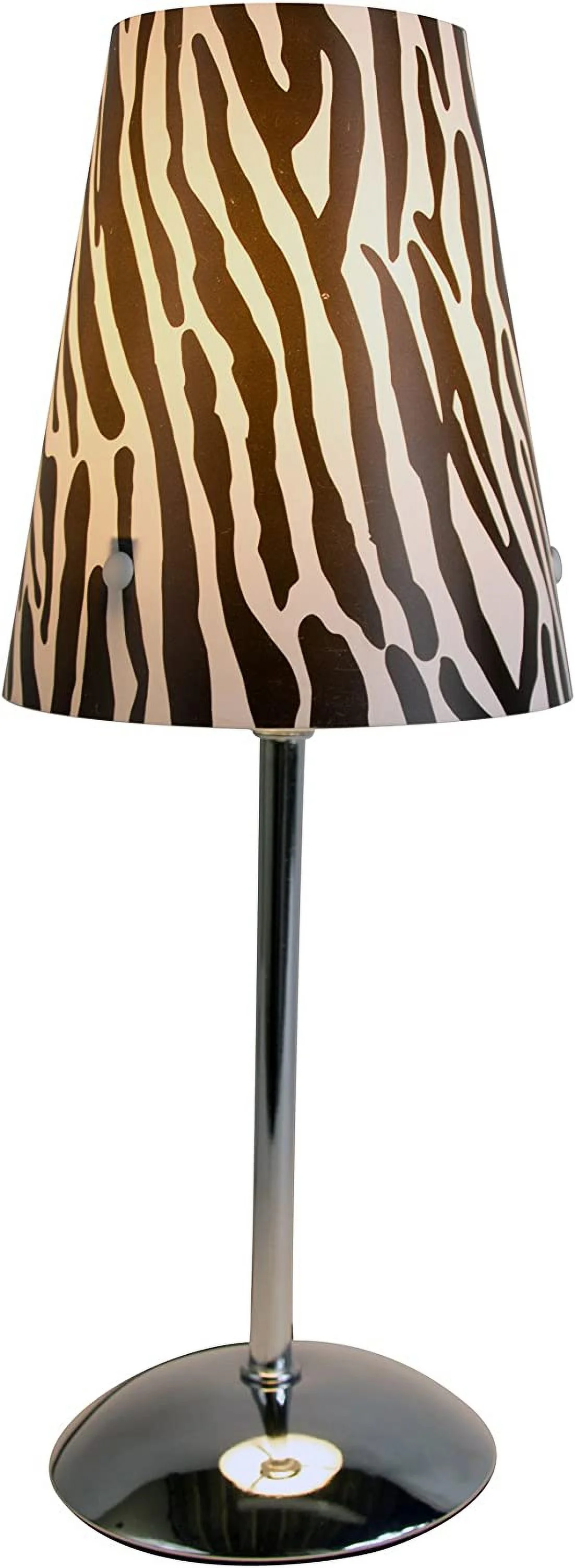 LimeLights LT3024-ZBA Mini Silver Table Lamp with Animal Print Shade, Zebra