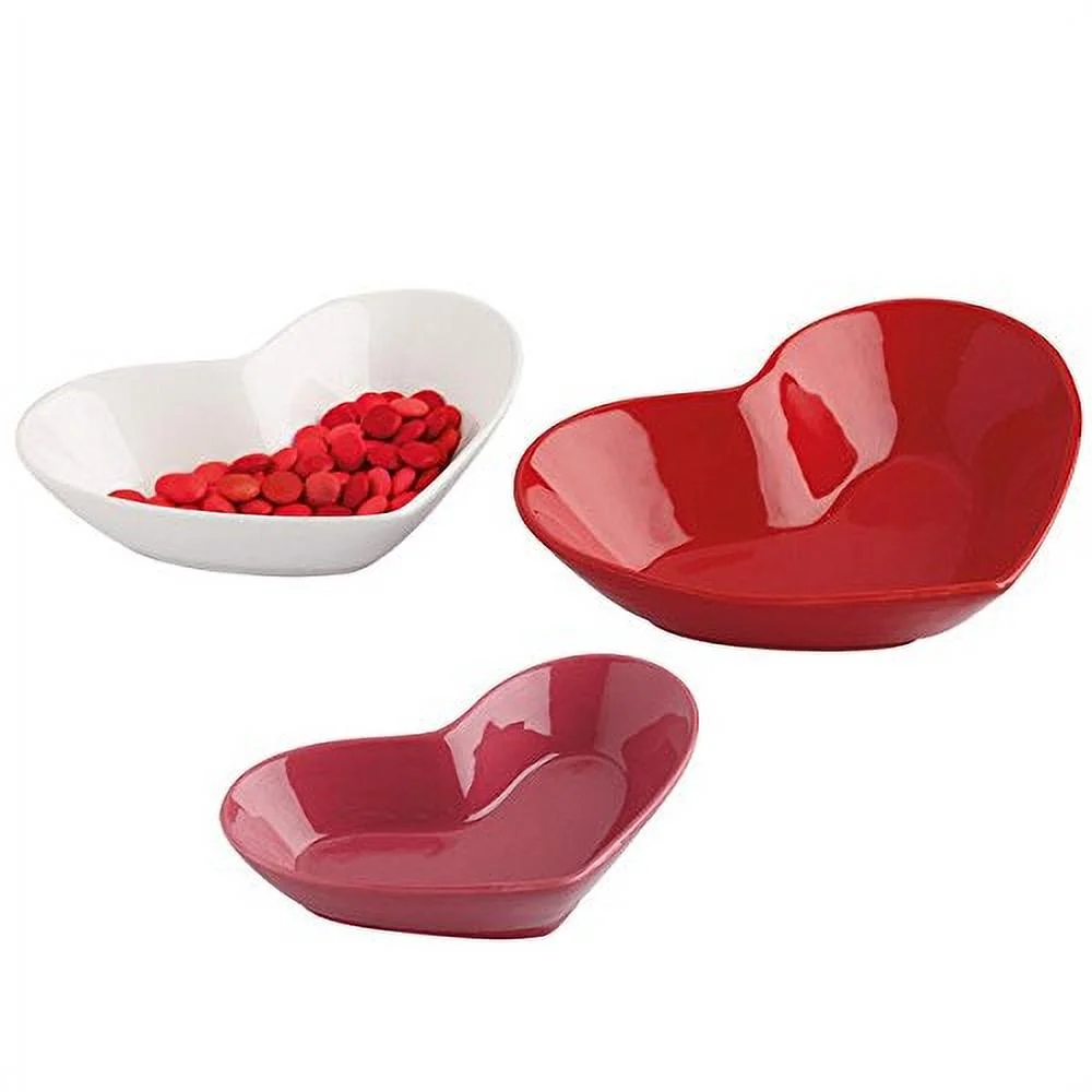 DII Hearts Ceramic Dish Set - Set of 3
