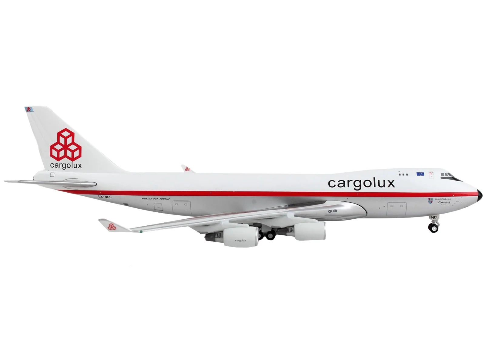 Gemini Jets GJ1947 1-400 Scale No.Lx-Ncl Reg Cargolux 747-400F Retro Model Airplane