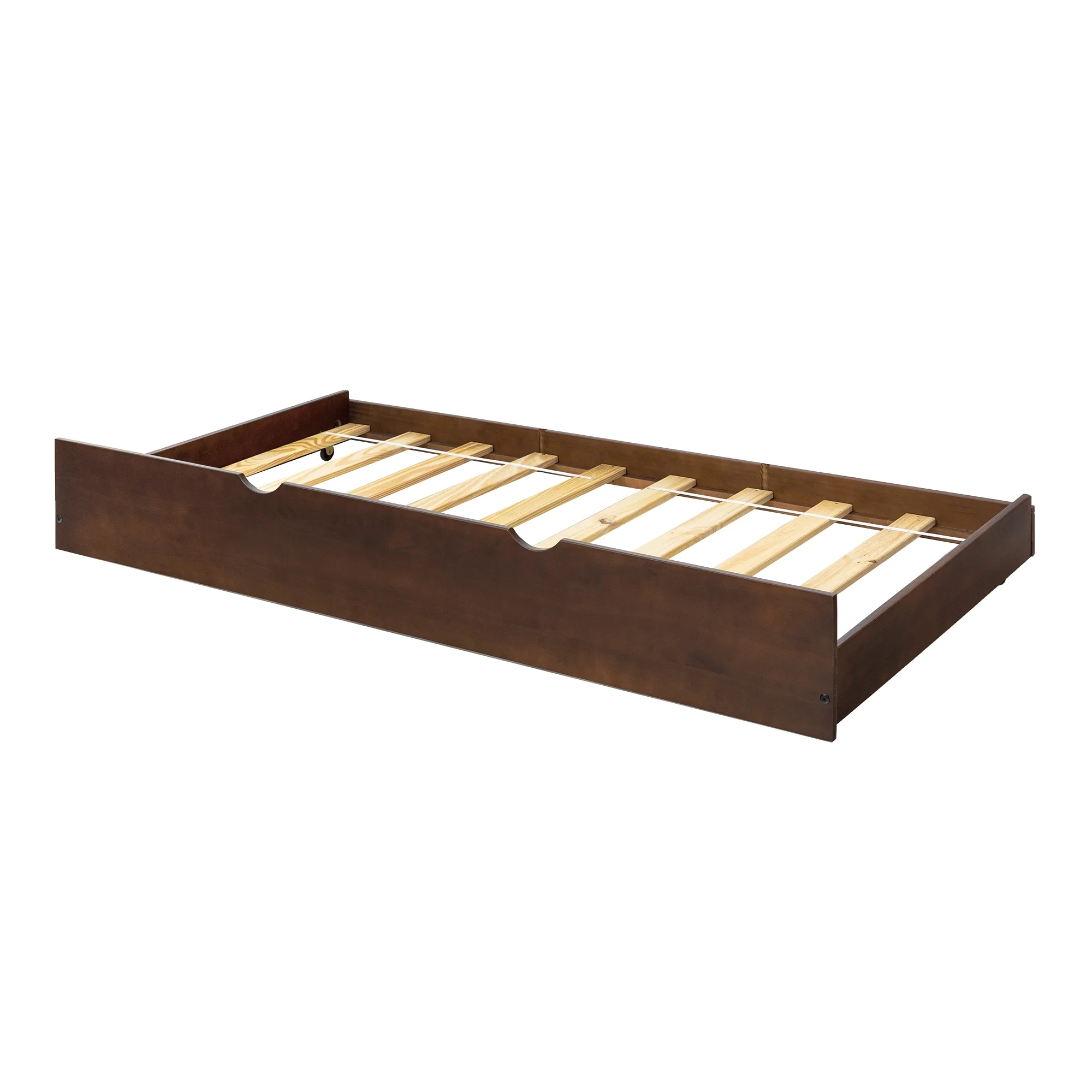 Desert Fields Baneberry Simple Solid Wood Trundle Bed, Walnut